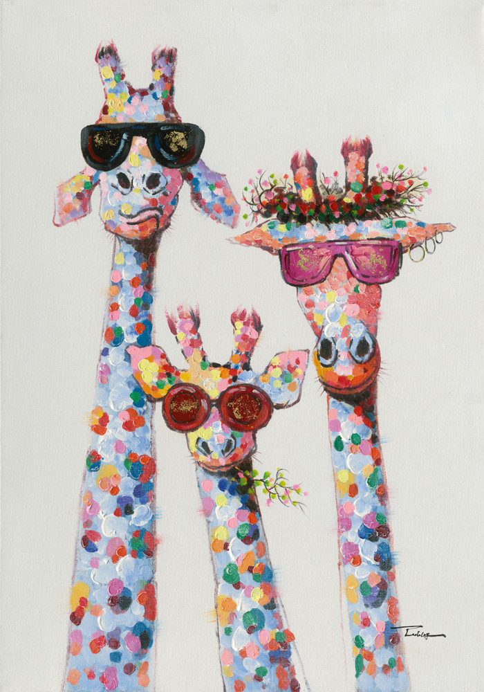 ArtUniverse Gemälde ArtUniverse Leinwandbild Giraffen am Morgen I 50 x 70 cm, Tiermotiv