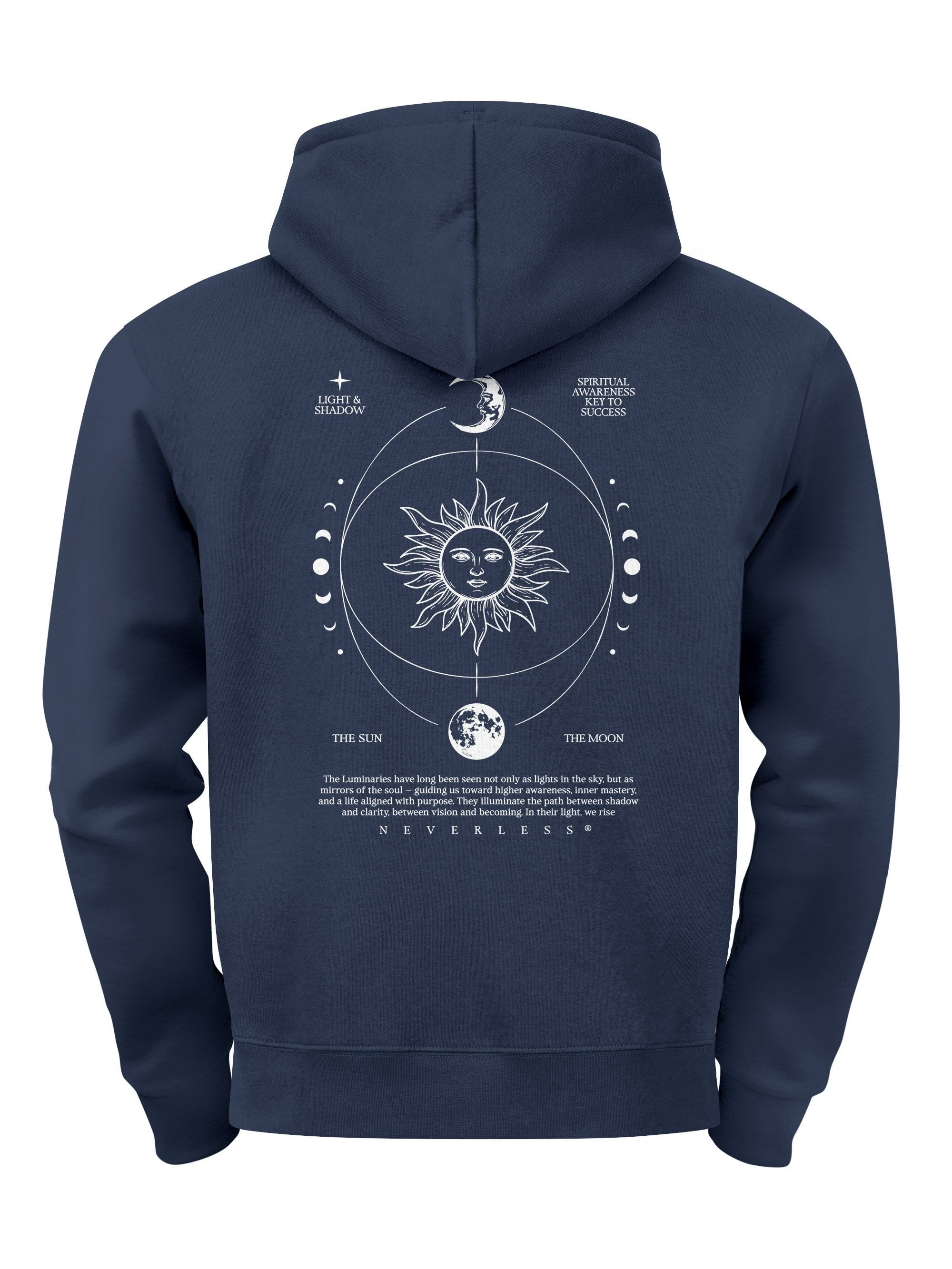 Hoodie Herren Hoodie Backprint Sun & Moon, Kapuzensweatshirt mit Sonne Mond