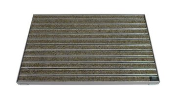 Fußmatte Emco Eingangsmatte DIPLOMAT + Rahmen 25mm Aluminium, Rips Sand, Emco, rechteckig, Höhe: 25 mm, Größe: 600x400 mm, für Innen- und überdachten Außenbereich