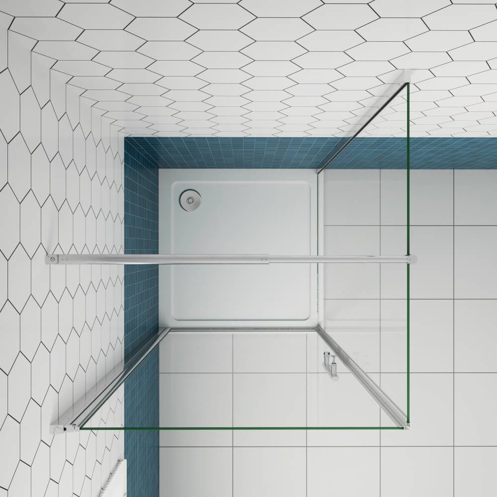 Duschparadies Eckdusche 195cm Drehtür 6mm ESG mit Seitenwand Duschkabine Du günstig online kaufen