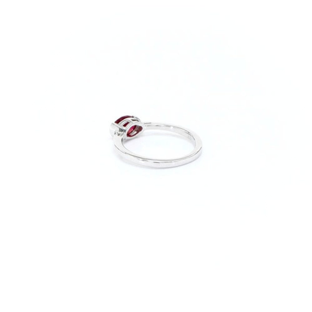 Cavill Solitärring Rubinring 0,99 ct oval aus 925 Sterling Silber platinbeschichtet (1-tlg)