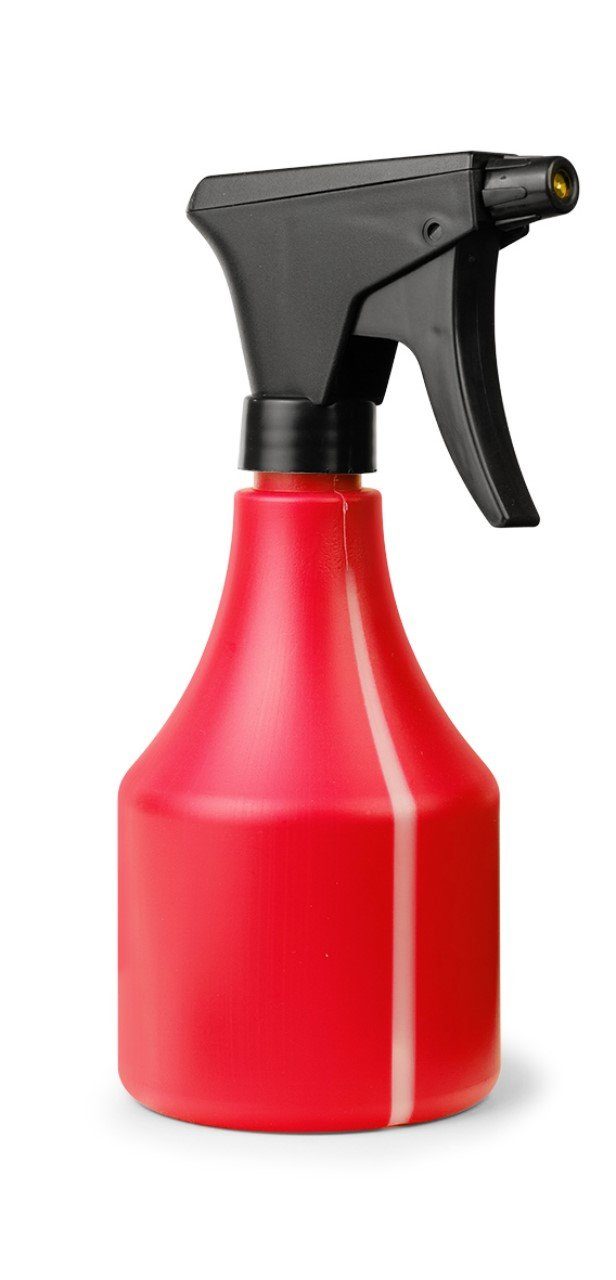Floralo e. K. Sprühflasche Kunststoff-Sprayer mit Messingdüse und Sichtfenster, 0,50 Liter, mit Messingdüse, rot