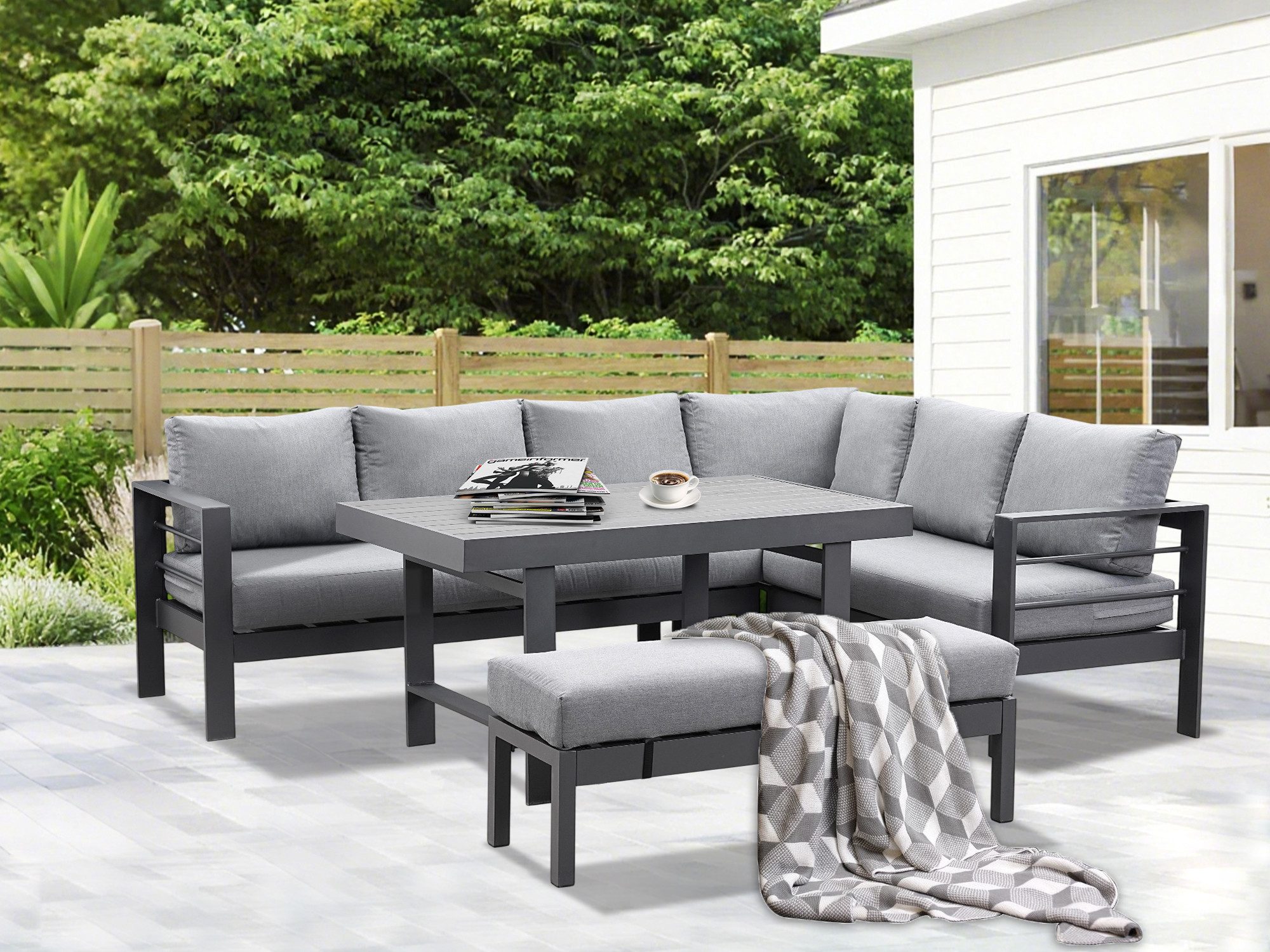 MeXo Gartenlounge-Set Lounge Gartenmöbelset aus Aluminium, günstig online kaufen