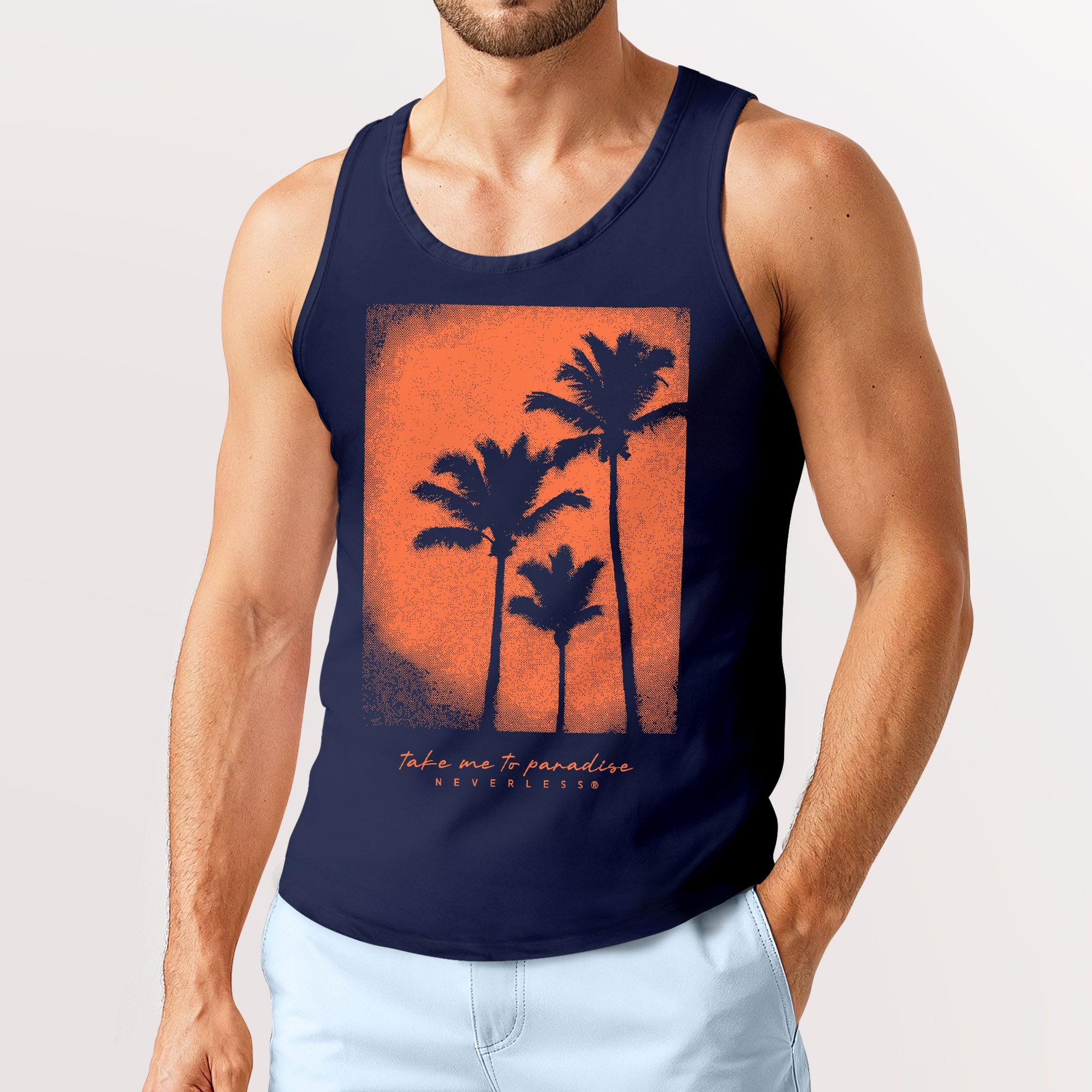 Neverless Tanktop Herren Tank-Top Palmen Fotoprint günstig online kaufen