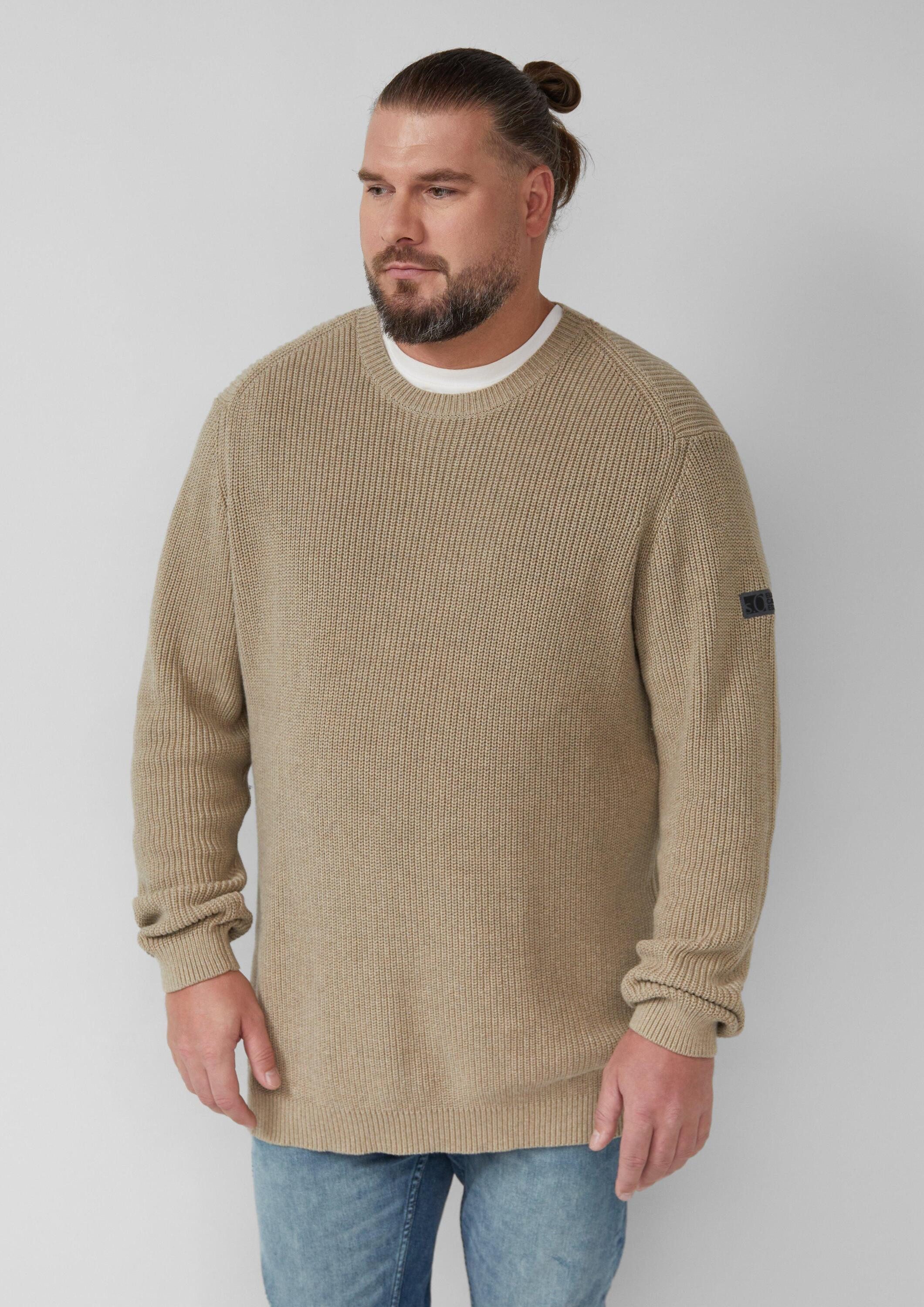 s.Oliver Longpullover Strickpullover Strukturierter Baumwoll-Pullover mit L günstig online kaufen