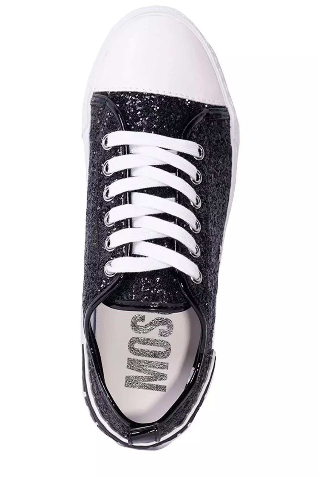 Moschino MOSCHINO DAMEN Sneakers VULCA25 GLITTER+VERN.NERO. Sneaker Glitzer