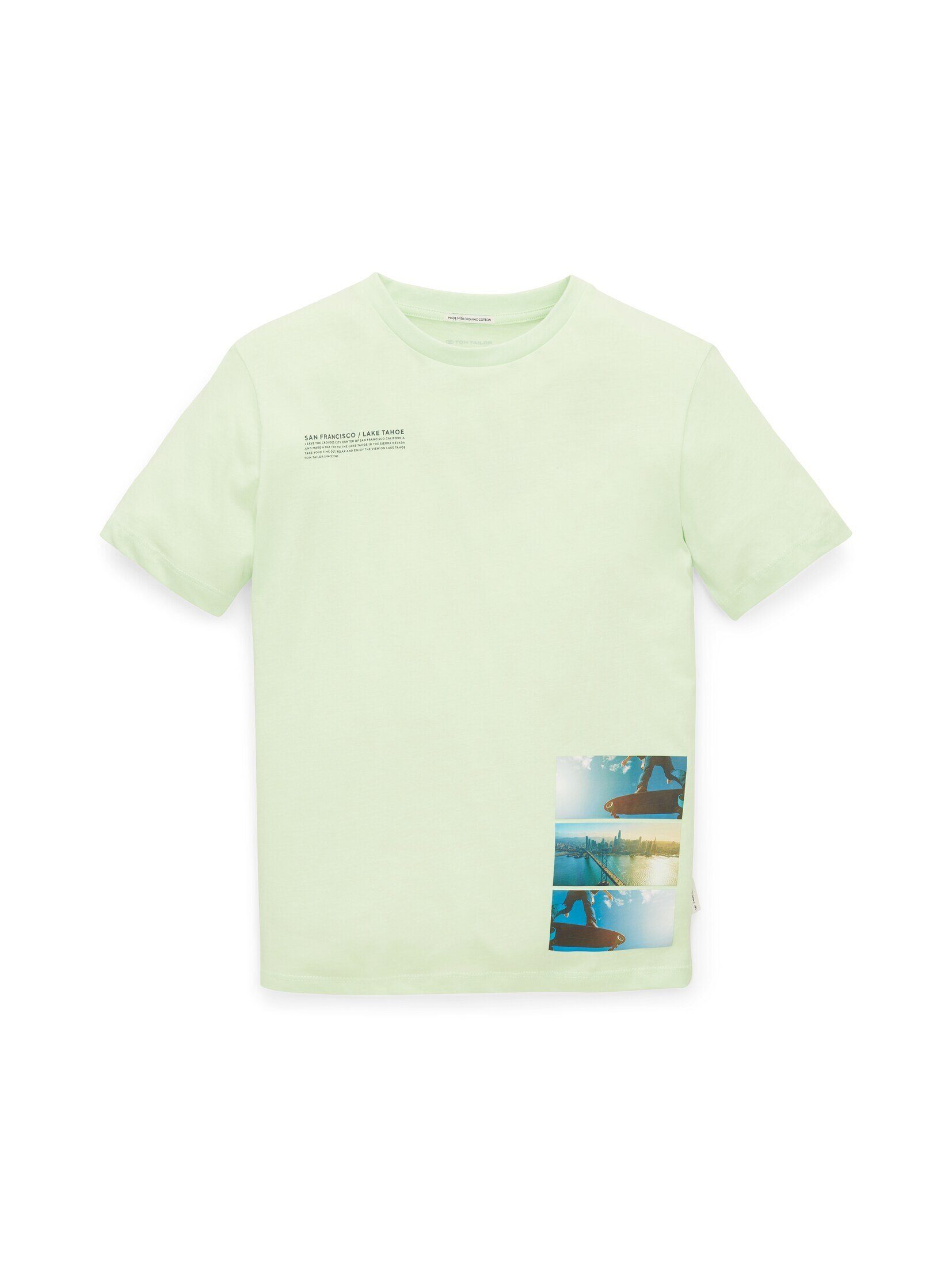 TOM TAILOR T-Shirt T-Shirt green apple Fotoprint mit fresh lime