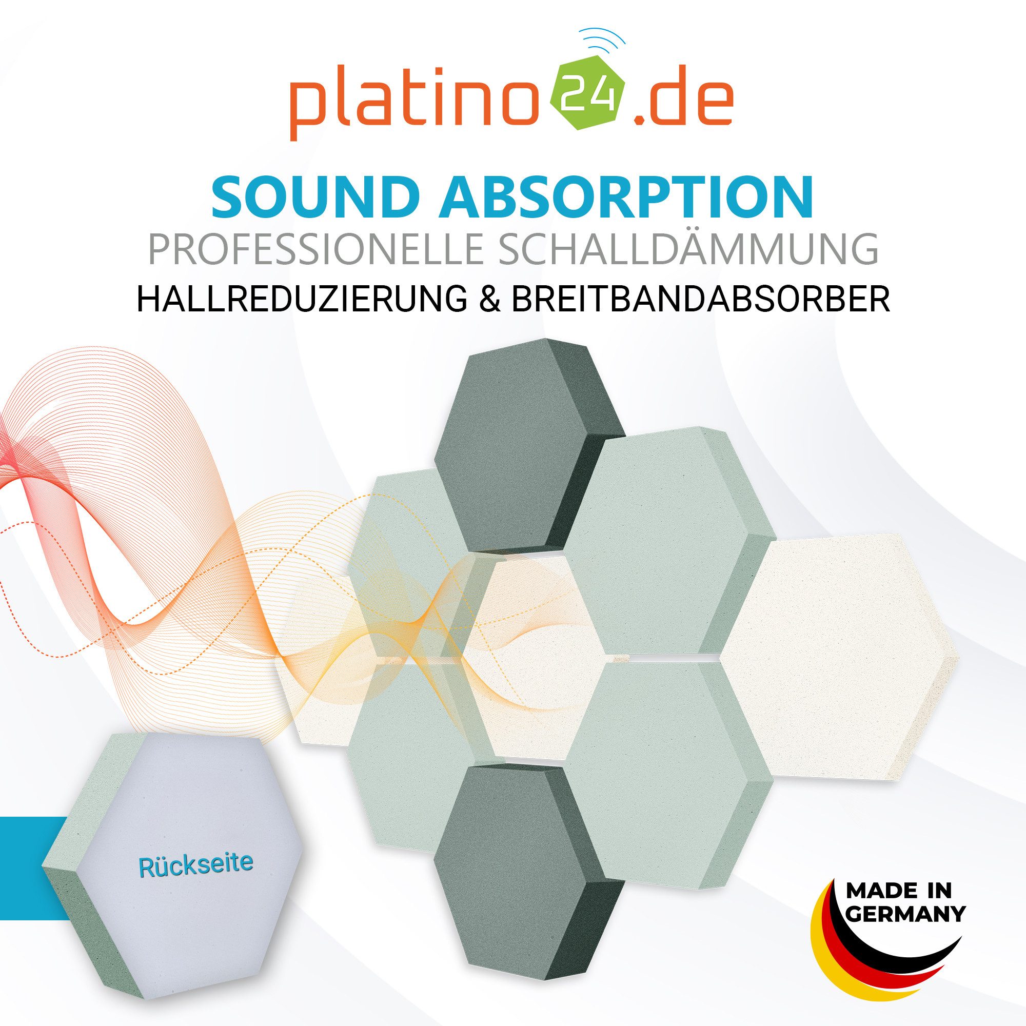 platino24 3D Wandpaneel Edition LOFT 9 Elemente 3D m I Ø 300mm, Schalldämmung Wand & Decke