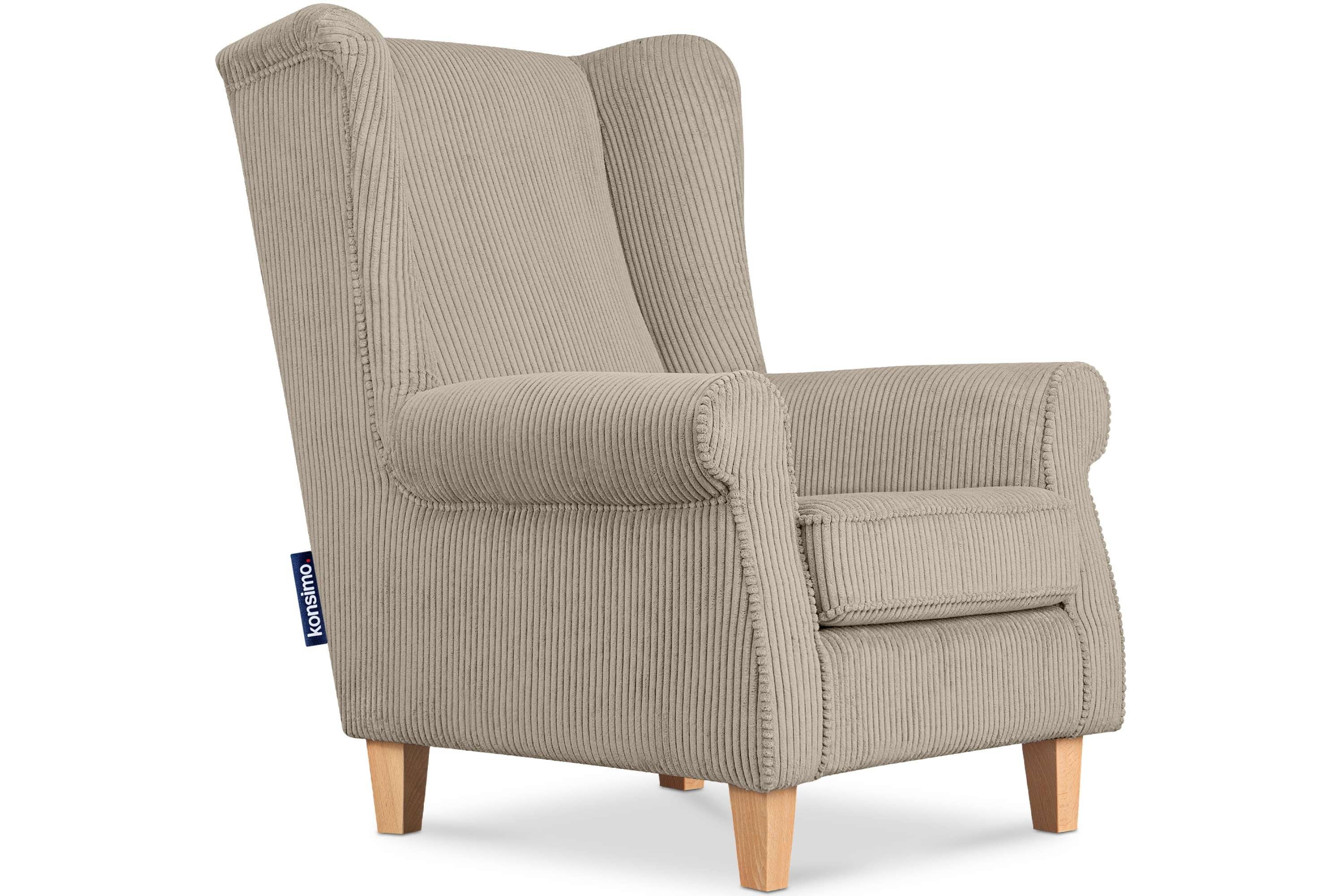 KONSIMO® Ohrensessel MILES Gepolsterter Sessel, mit günstig online kaufen