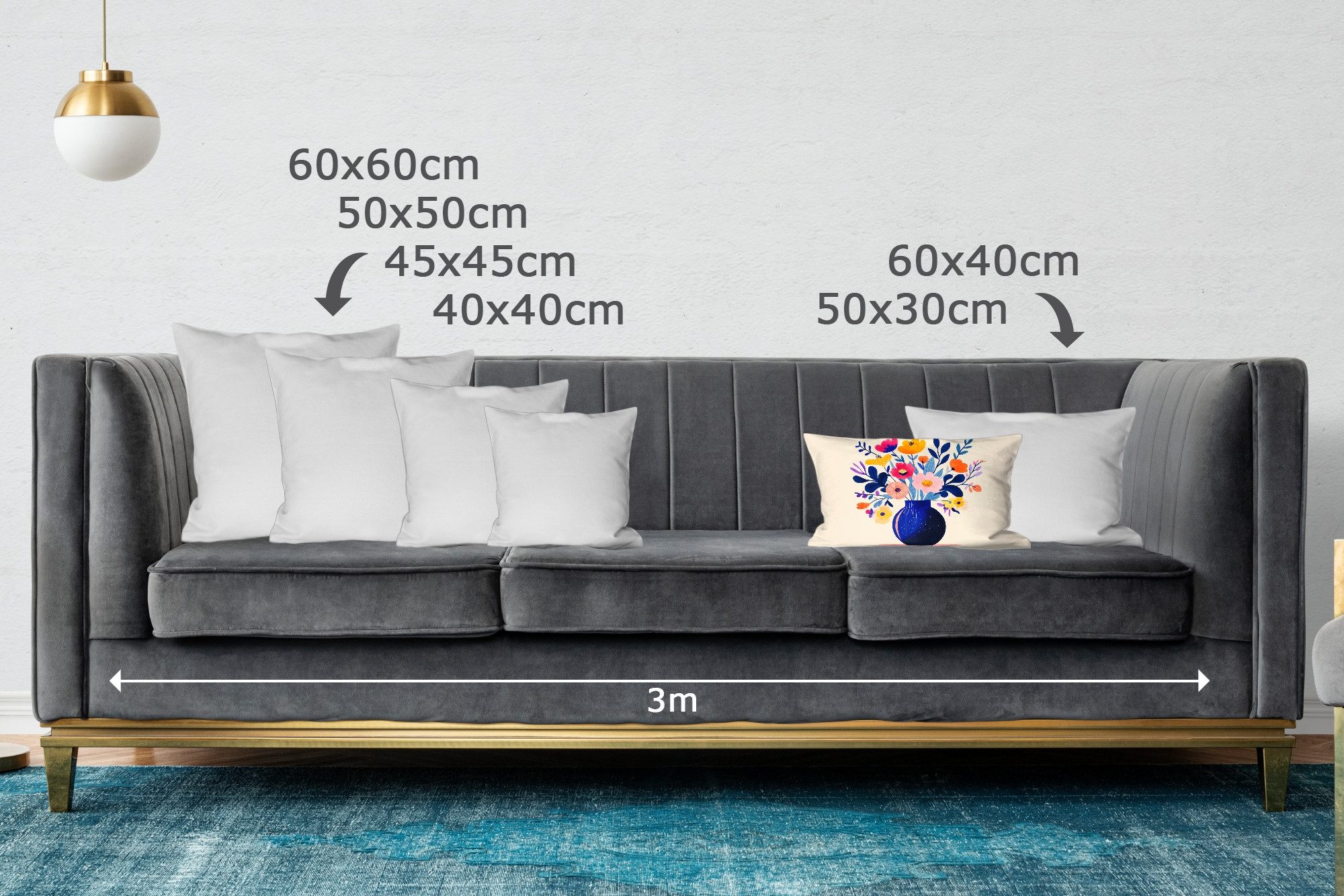 MuchoWow Dekokissen Vase - Blumen - günstig online kaufen