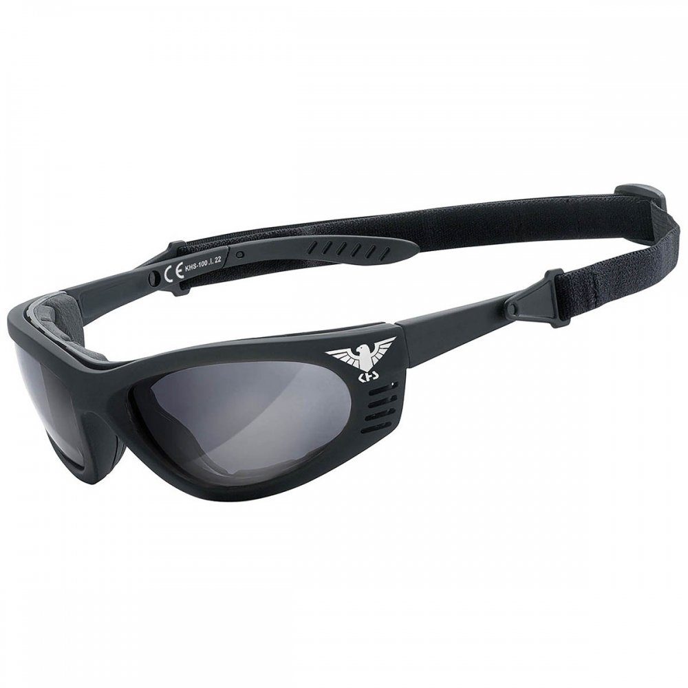 KHS Sonnenbrille Armee Sportbrille, smoke (Set, Sonnenbrille inkl. Etui) beidseitige Anti-Fog-Beschichtung | Sportbrillen