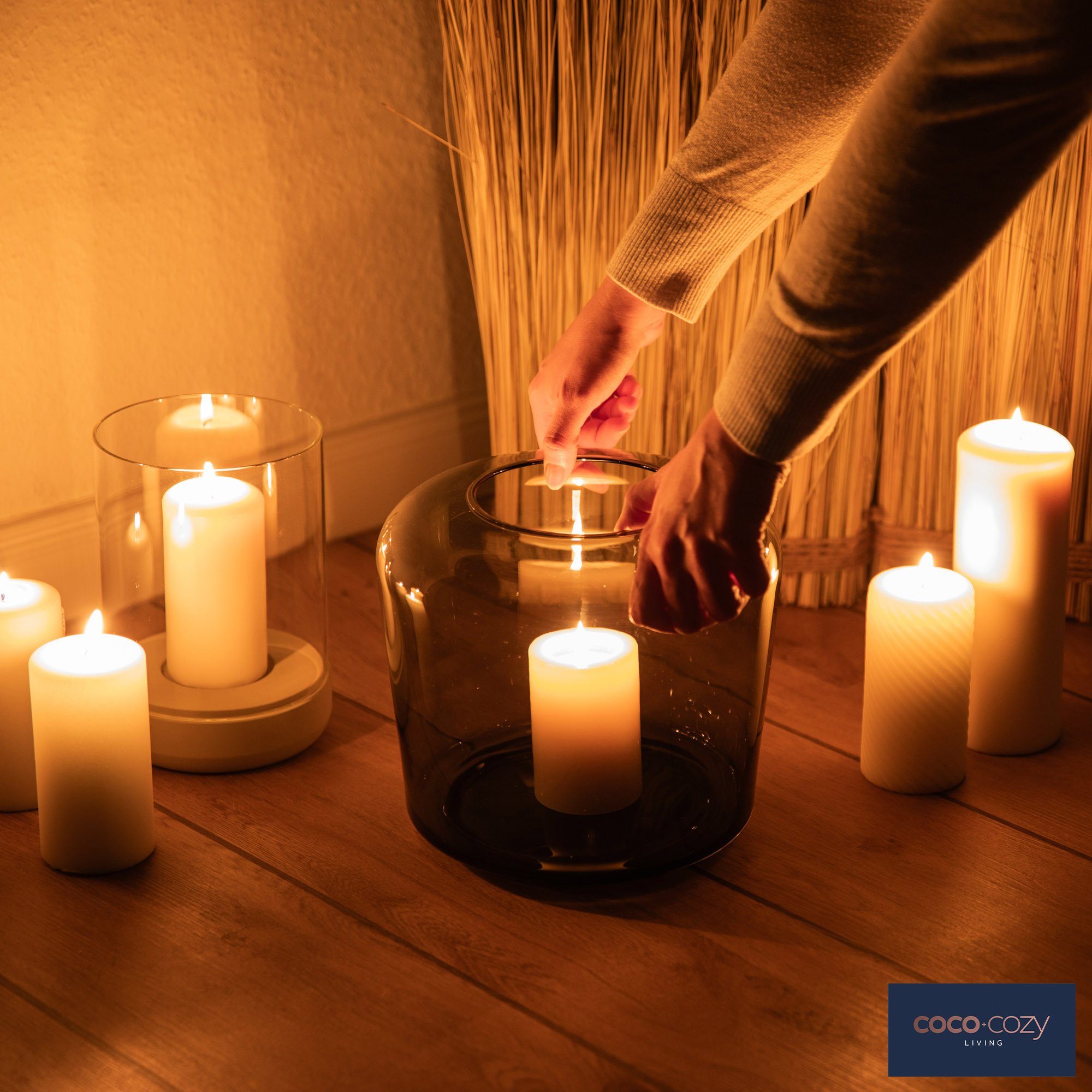 coco+cozy Windlicht Granada Ø 25,5x23cm, Glas günstig online kaufen