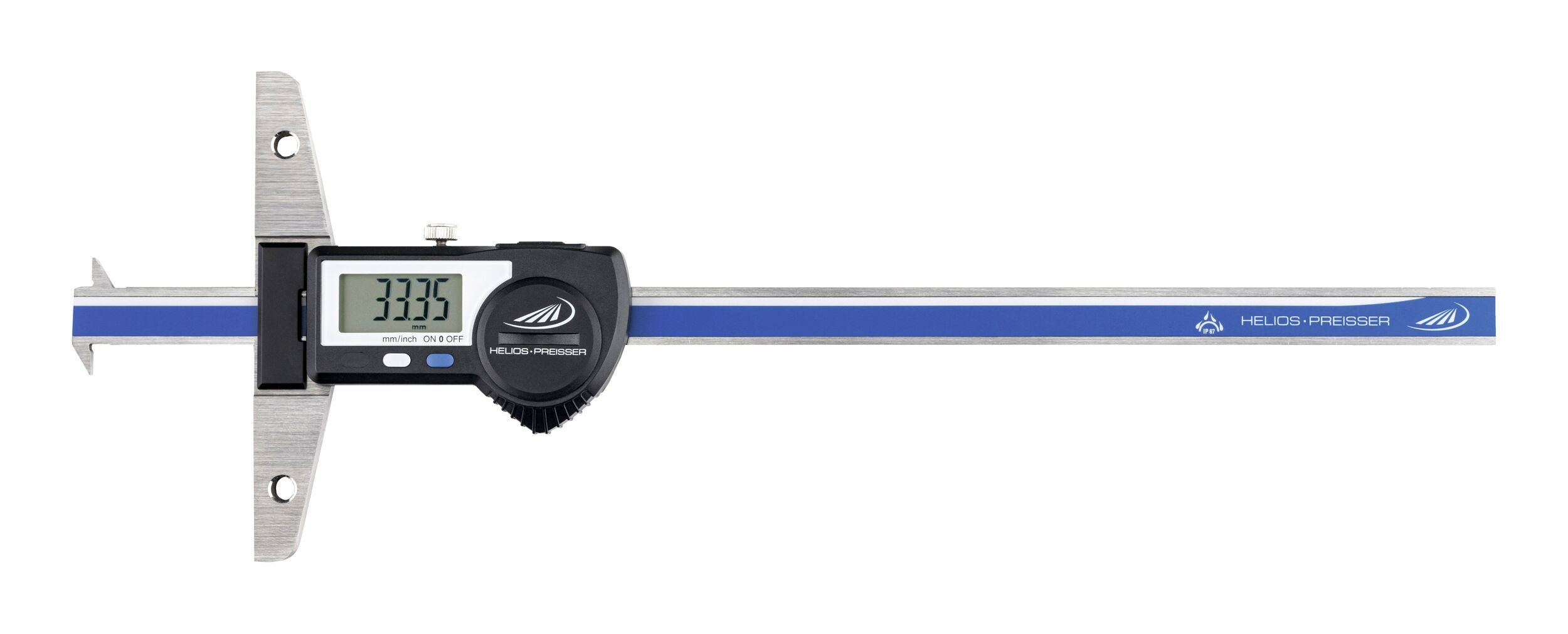 HELIOS PREISSER Messschieber, Digital-Breiten-und Abstand-Tiefen-Messing IP67, R. 1/100 300 x 150 mm