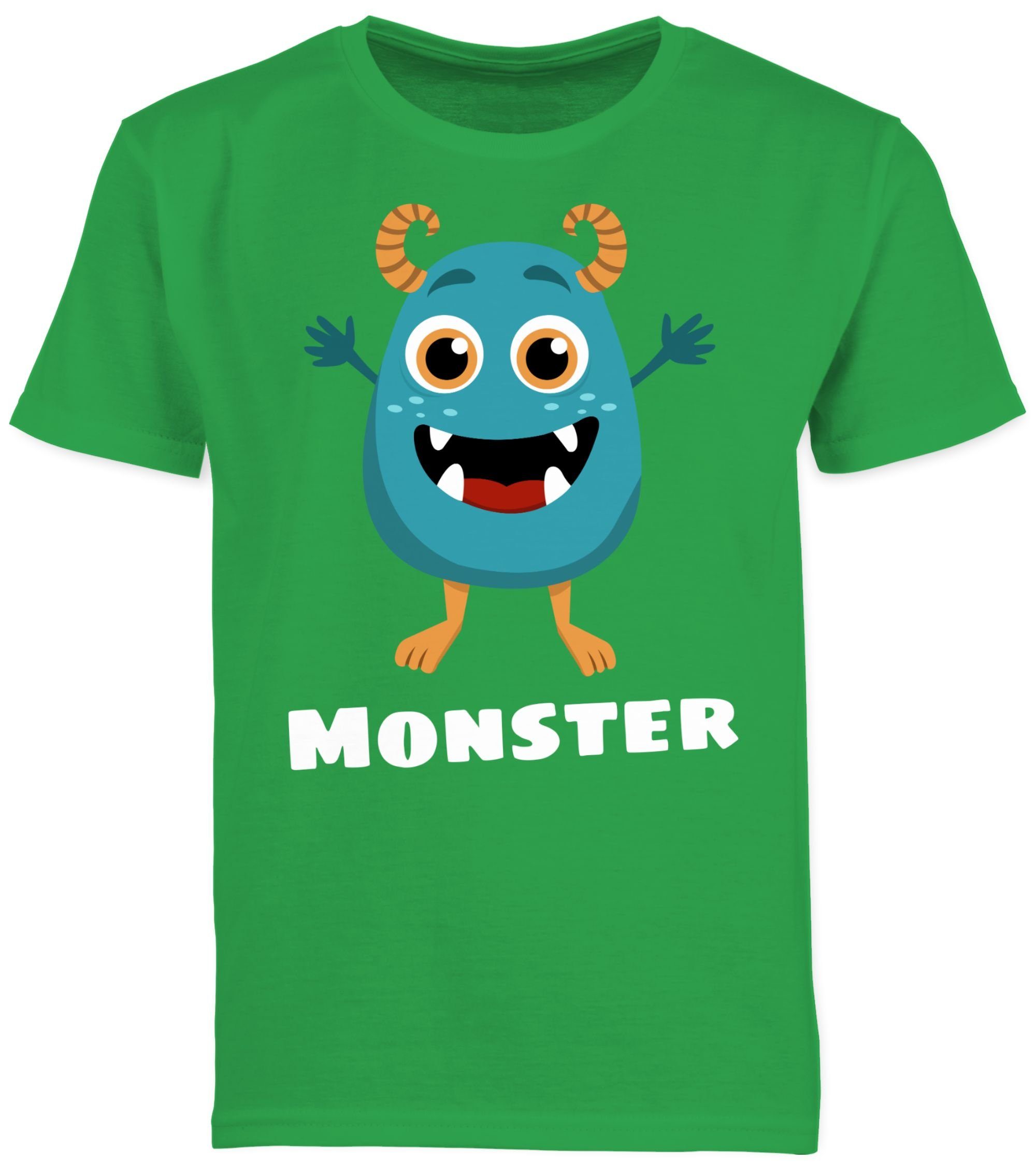 Monster T-Shirt Partner-Look Shirtracer 2 Kind Kind Grün Familie Partner-Look