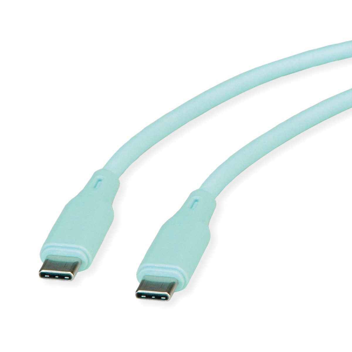 ROLINE USB 2.0 Kabel, Typ C-C, ST/ST USB-Kabel, USB Typ C (USB-C) Männlich (Stecker), USB Typ C (USB-C) Männlich (Stecker) (100.0 cm), Silikon, 60W