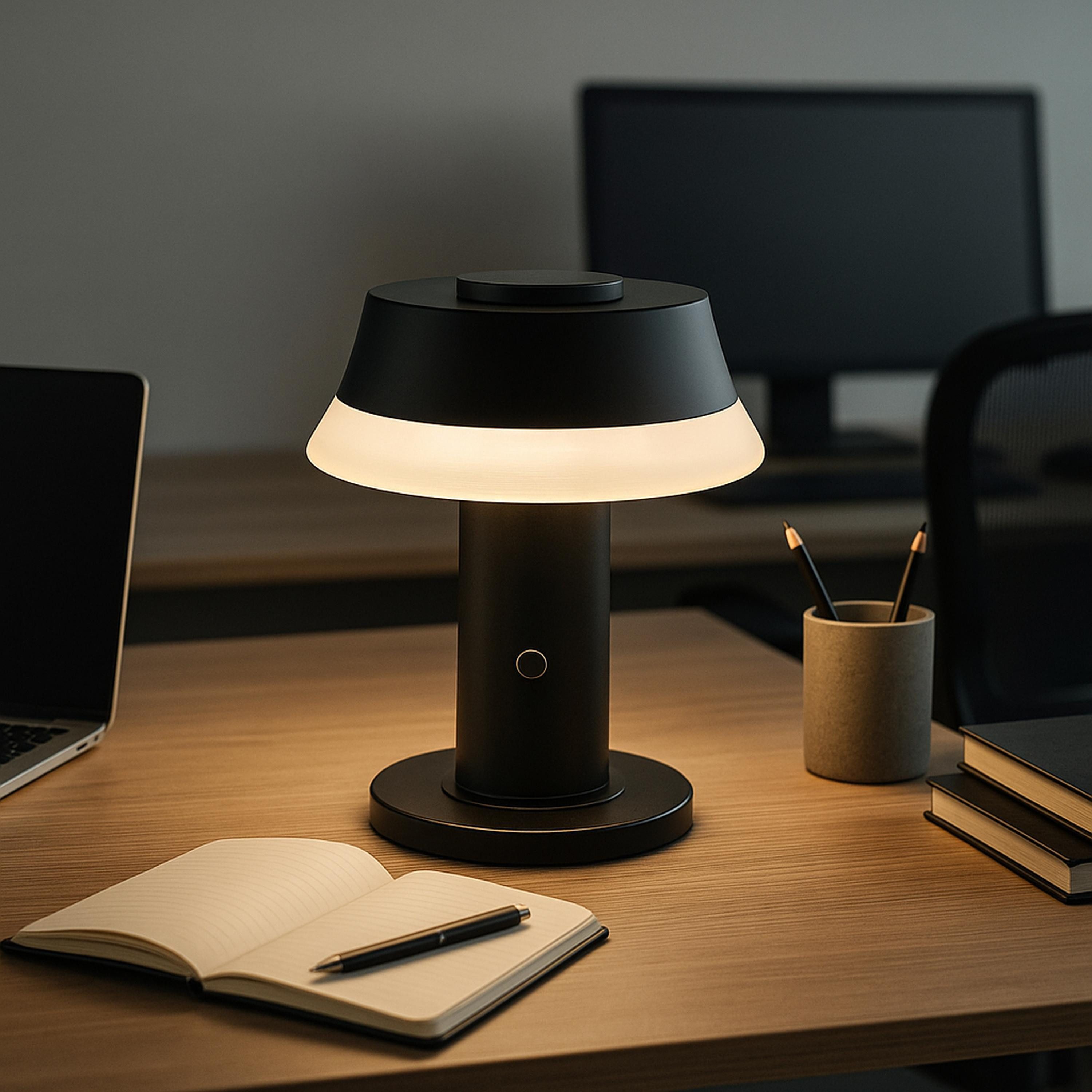 OTTO home LED Tischleuchte Arnett, Dimmfunktion, LED fest integriert, Warmweiß, akkubetrieben, 17 cm, 240 lm, per wireless charging & USB ladbar