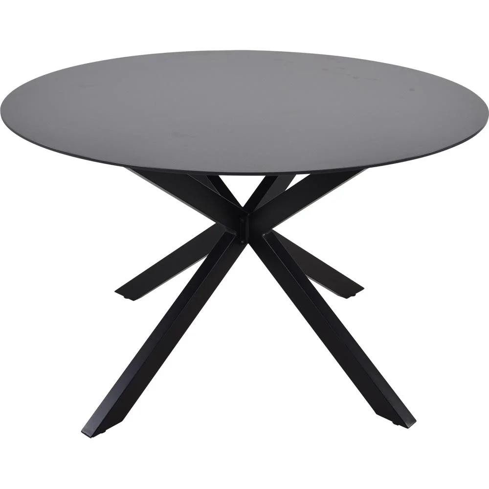 Natur24 Gartentisch Crest Tisch Temperglas Aluminium Schwarz 120 x 120 x 75 cm