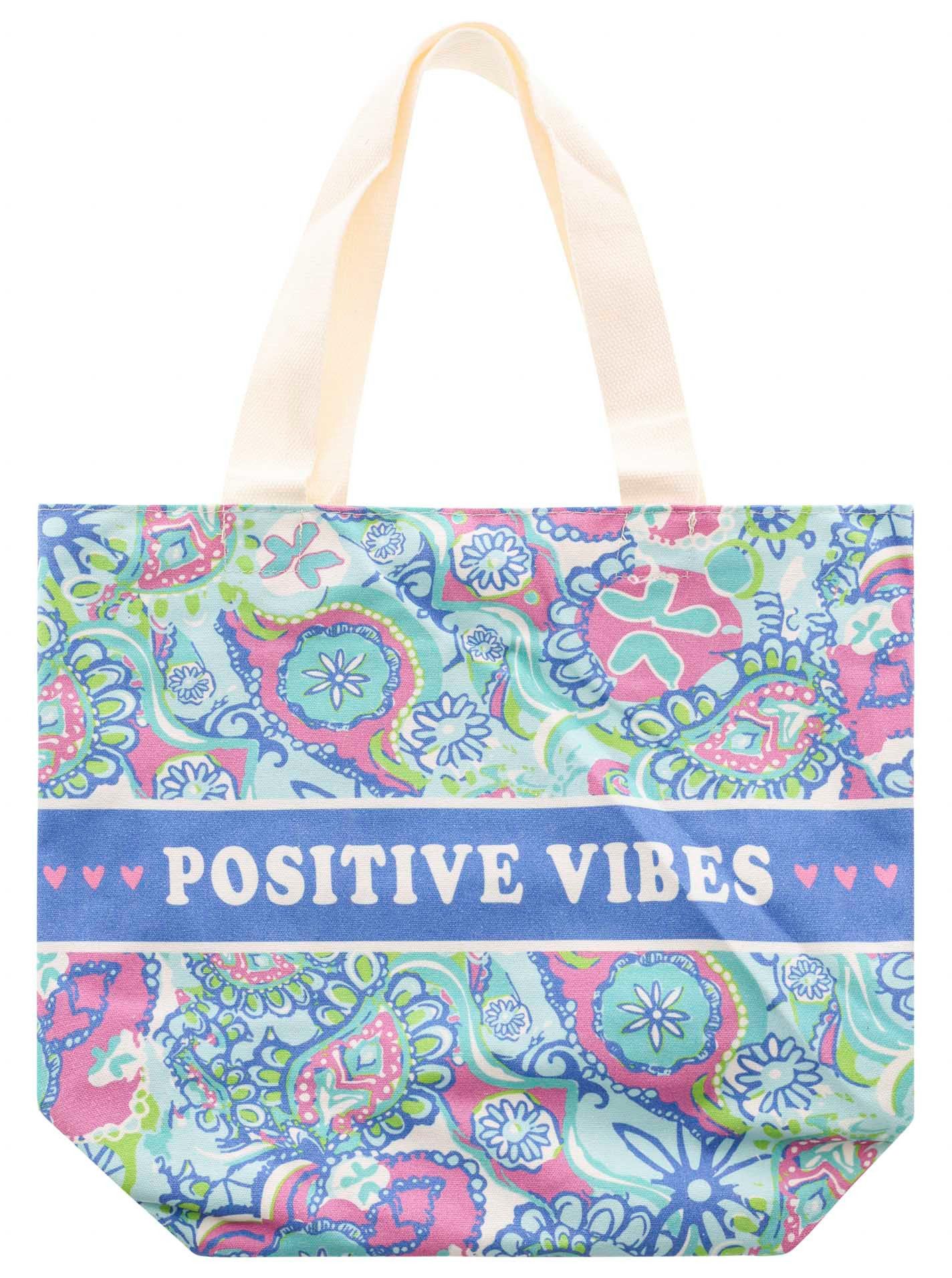 Zwillingsherz Tragetasche, Stofftasche mit Henkel, gemustert, Schriftzug