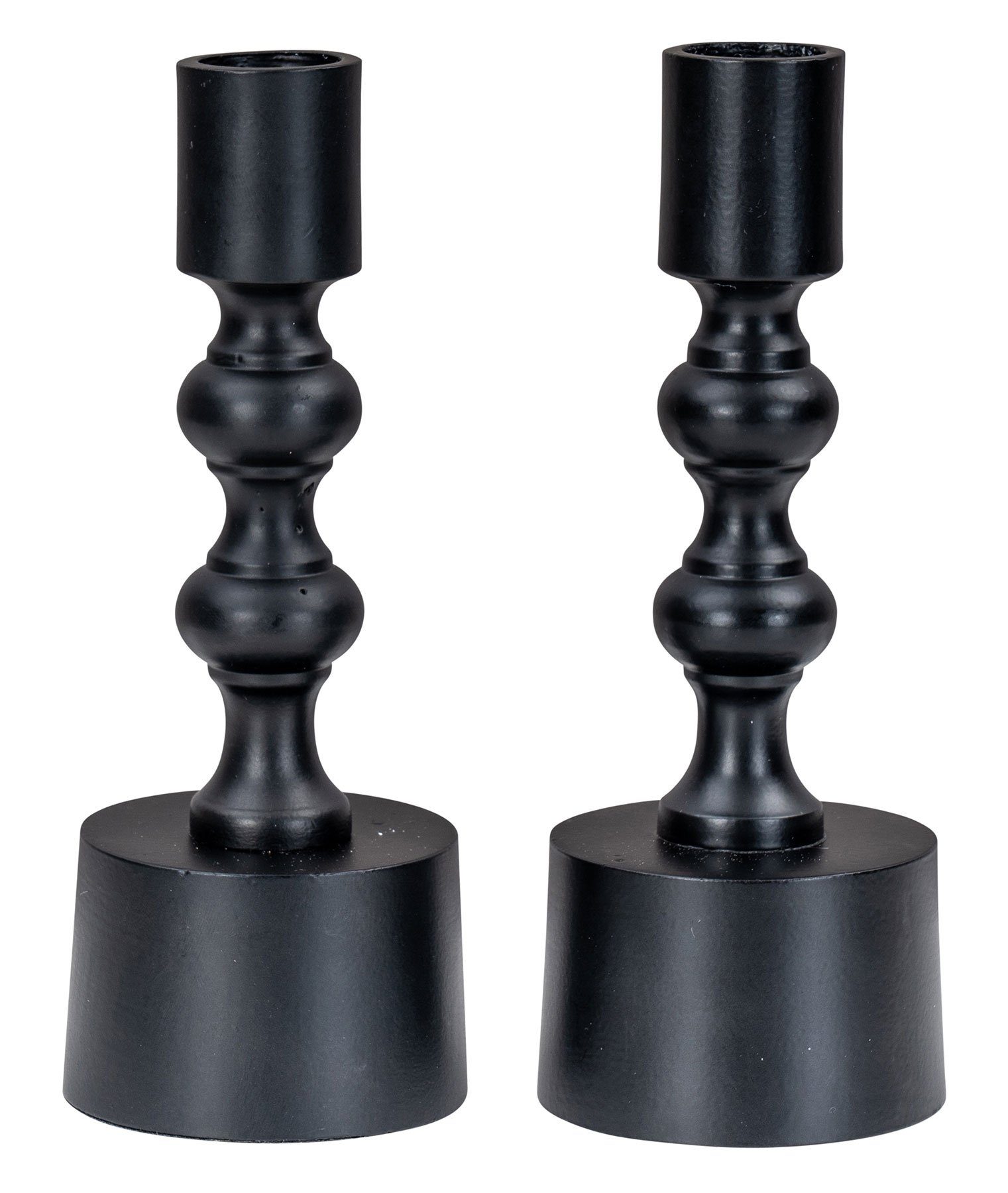 Levandeo® Tischkerzenhalter, 2er Set Kerzenhalter Schwarz Stabkerzen H17cm Metall  Kerzenständer