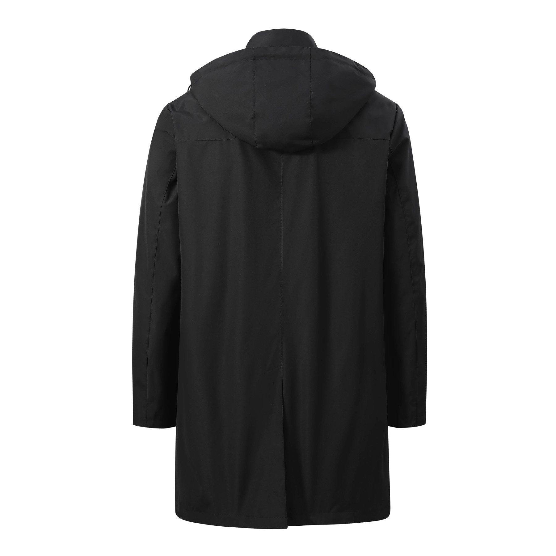 Allthemen Trenchcoat Herren Mittellanger Trenchcoat mit Kapuze Wasserabweisend Business – Bild 2 von 5