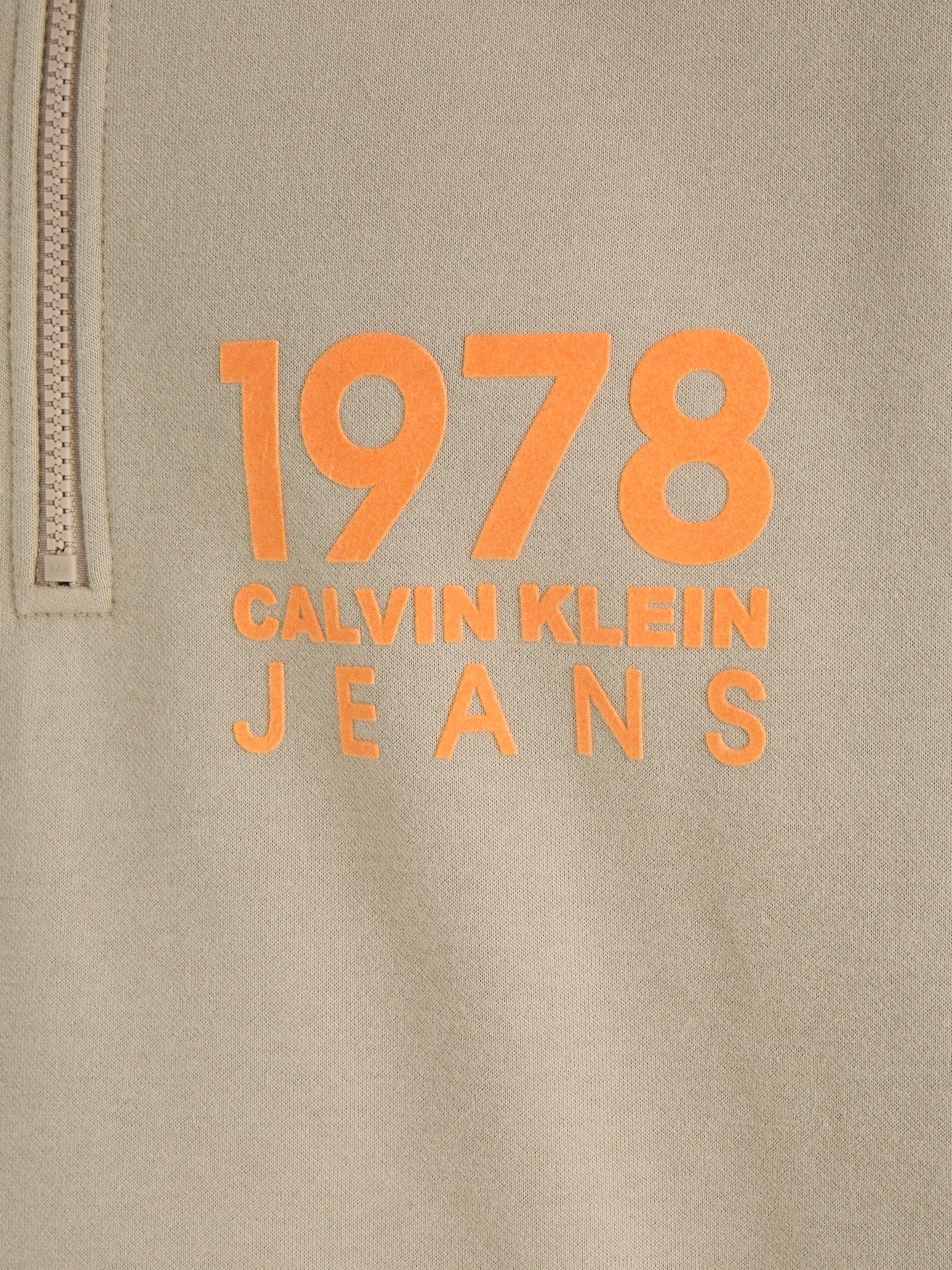 HALF LOGO Klein Calvin ZIP 1978 Sweatshirt FLOCK Jeans
