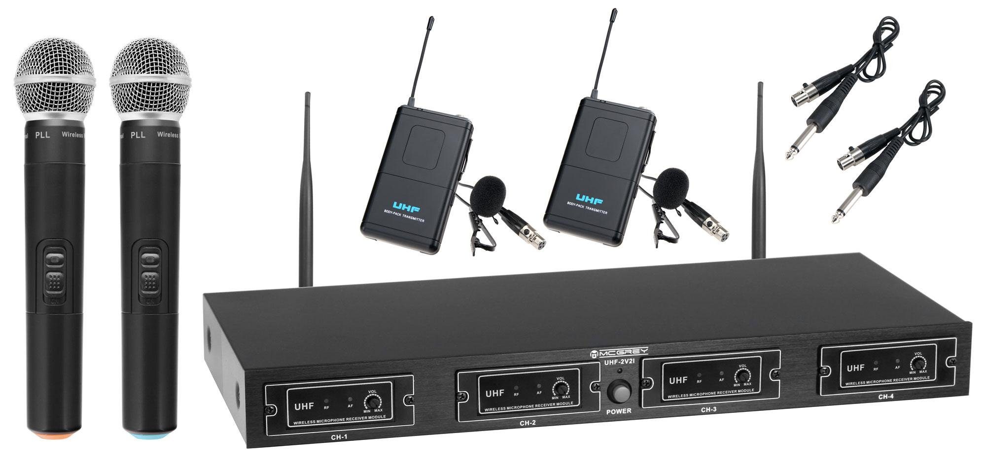 Mikrofon UHF-2V2I Quad Drahtlossysteme
