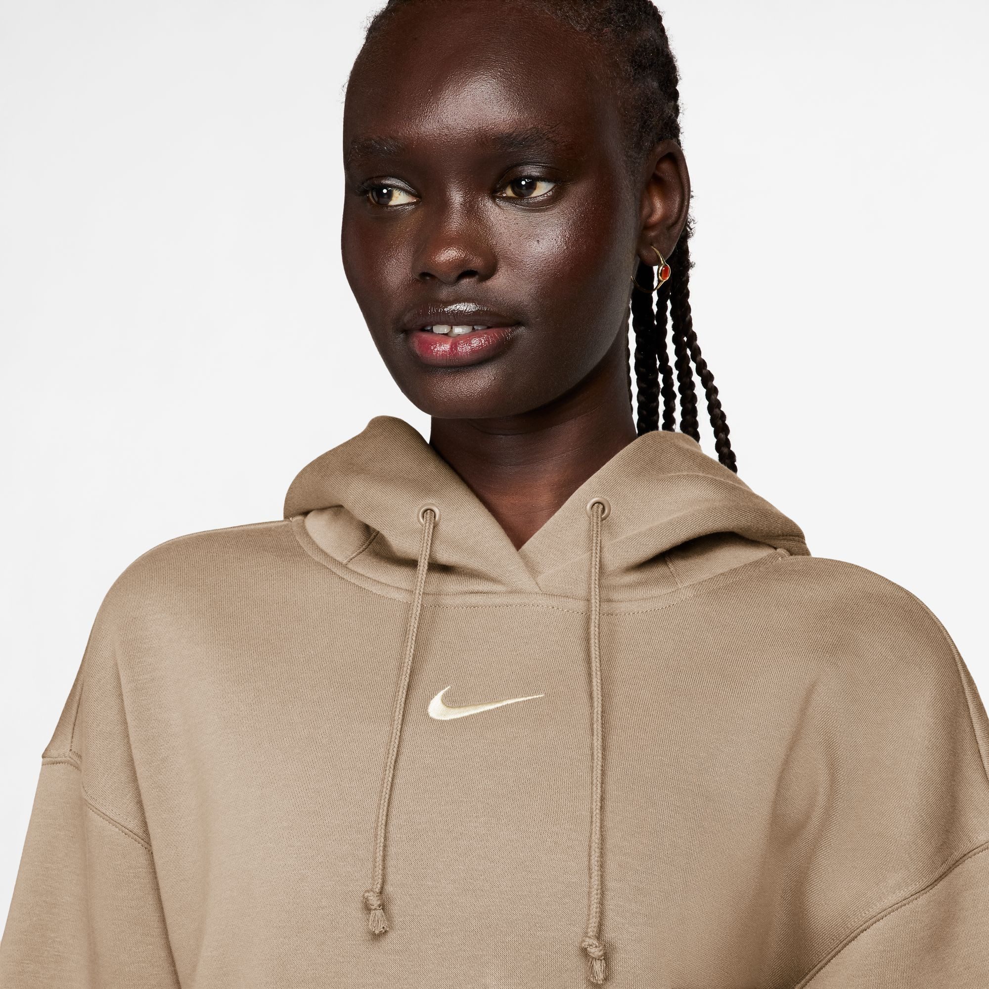 Nike Sportswear Kapuzensweatshirt W NSW PHNX FLC OS PO HOODIE mit Rundhalsausschnitt, Oversize Passform, sportlicher Stil