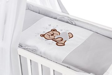 Babybettwäsche Baby Garnitur für Beistellbett Teddybär & Schmetterlinge OHNE BETT, Babyhafen, 100% Baumwolle