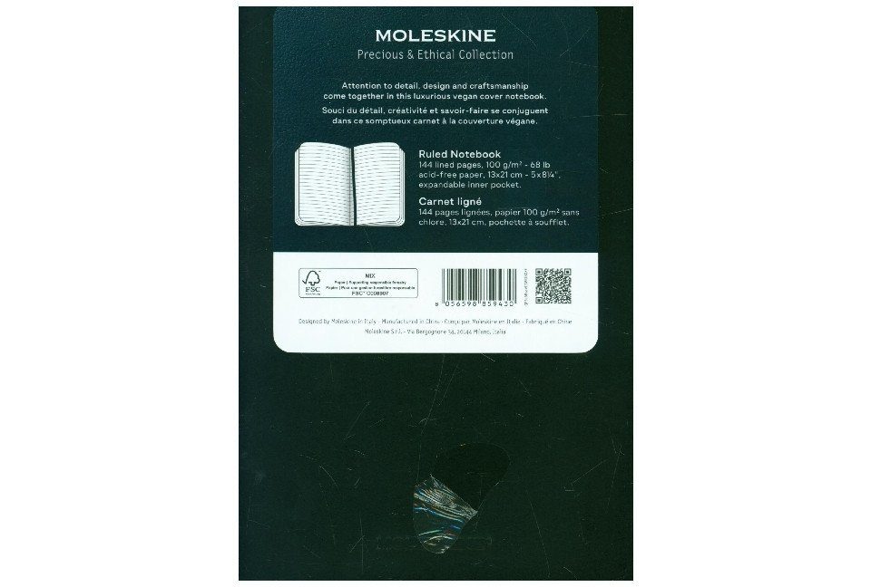 MOLESKINE Notizbuch Moleskine Vegea Capri Notizbuch, Large/A5, liniert, weicher Einband...