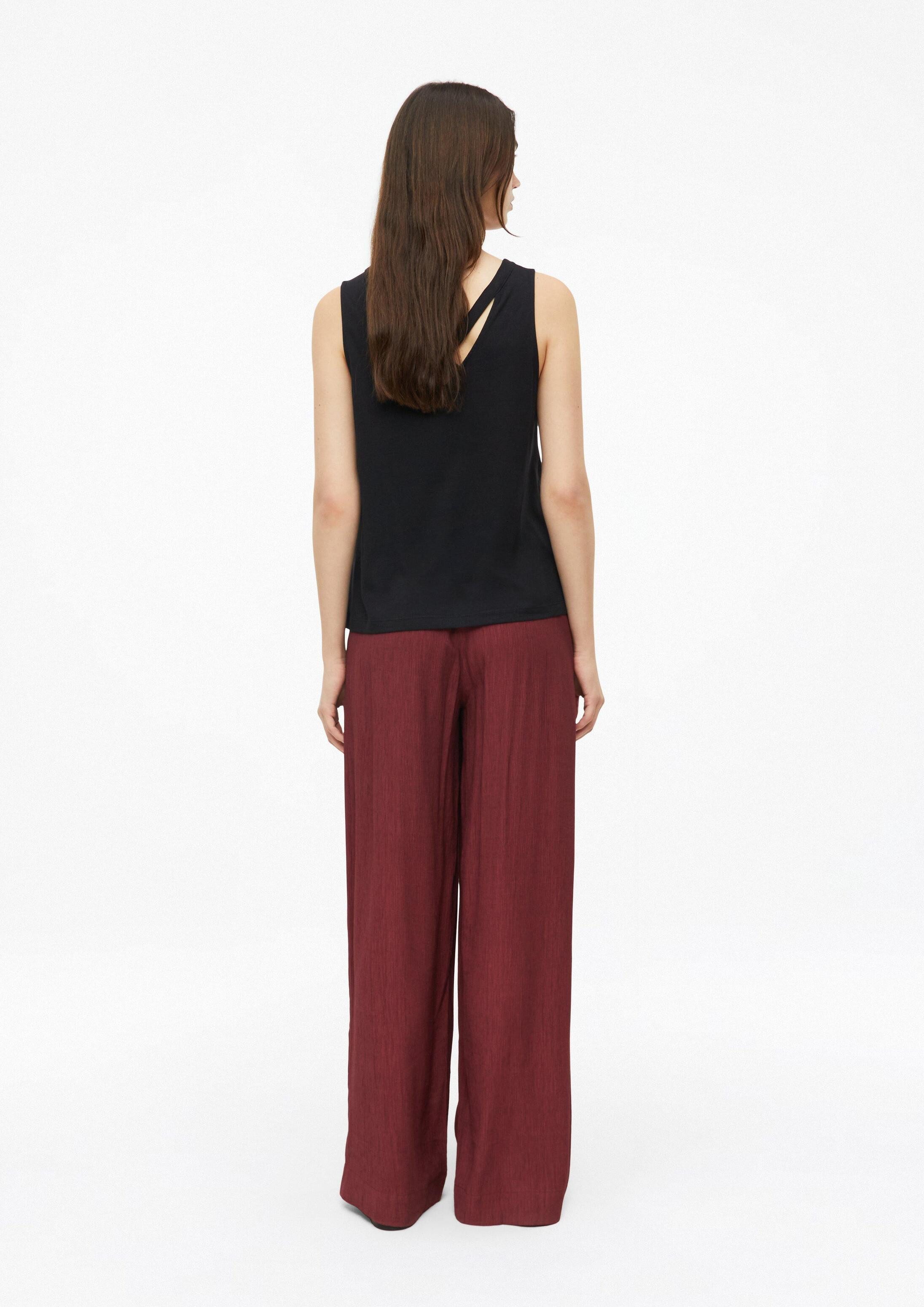 s.Oliver Chinos Hose Gecrêpte Wide-Leg-Hose mit Eingrifftaschen