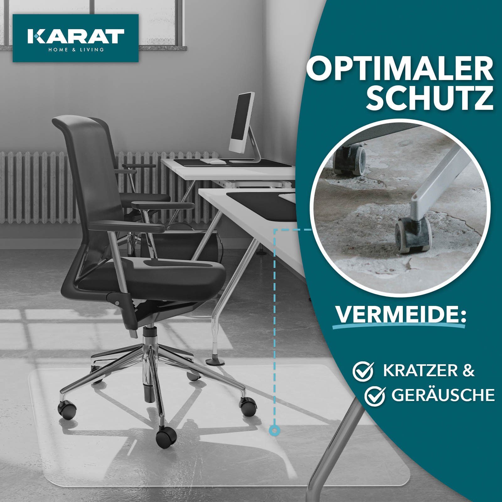 Rutschfeste Schreibtischstuhl-Unterlage Als Bodenschutzmatte Für Parkett & Laminat – Kratzfester Teppich Für Bürostuhl, Gaming-Stuhl, 130x150