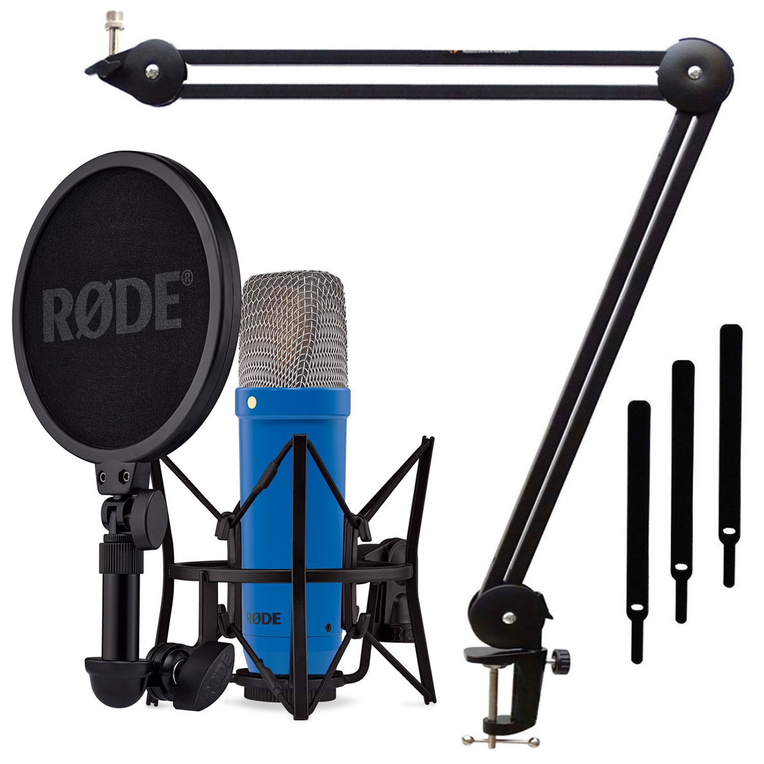 RØDE Mikrofon Rode NT1 Signature Cobalt Blau Mikrofon mit Gelenkarm Schwarz (Set), hochwertiges Mikrofon