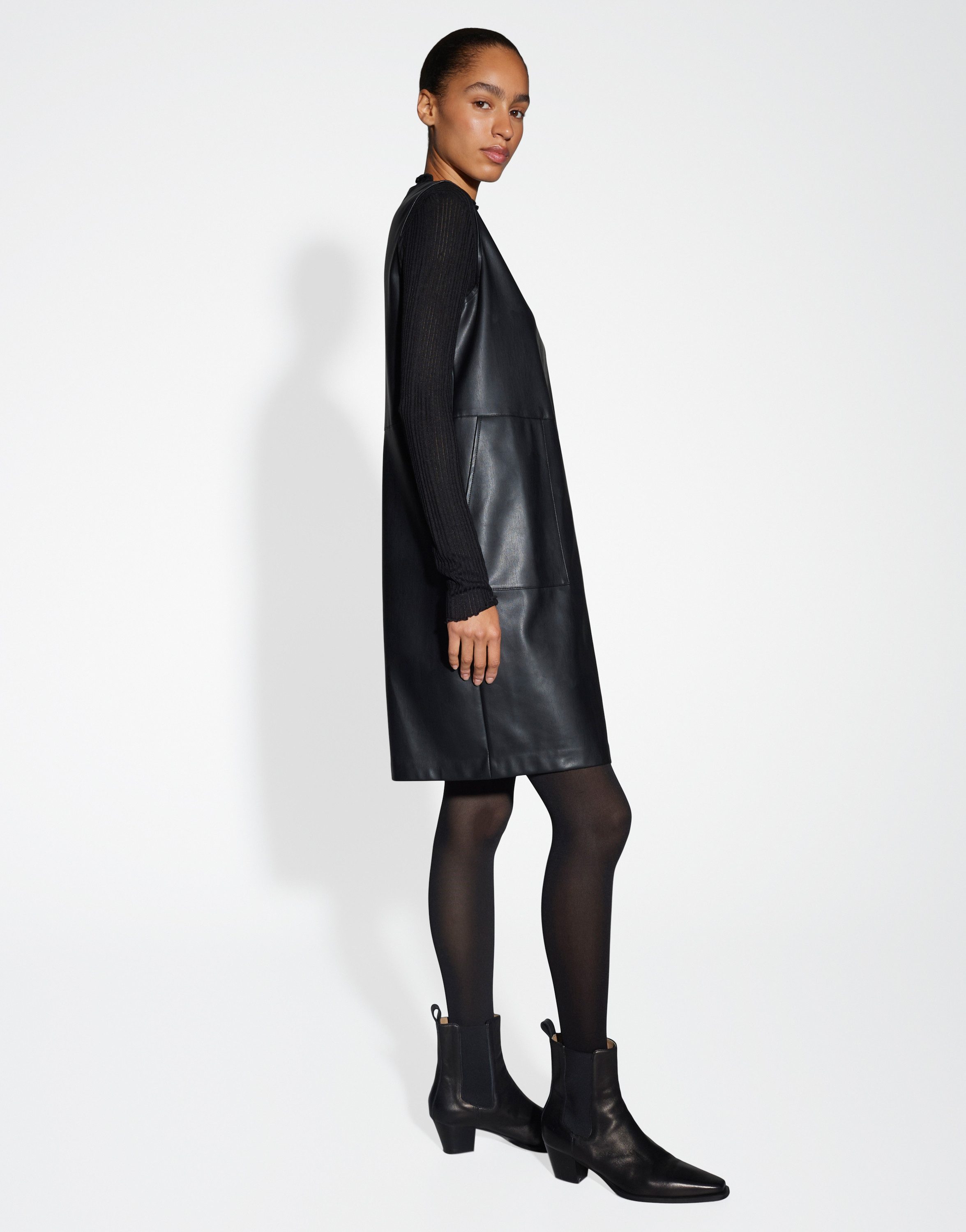 OPUS Trägerkleid WANCY in Lederoptik WANCY Minikleid in Lederoptik