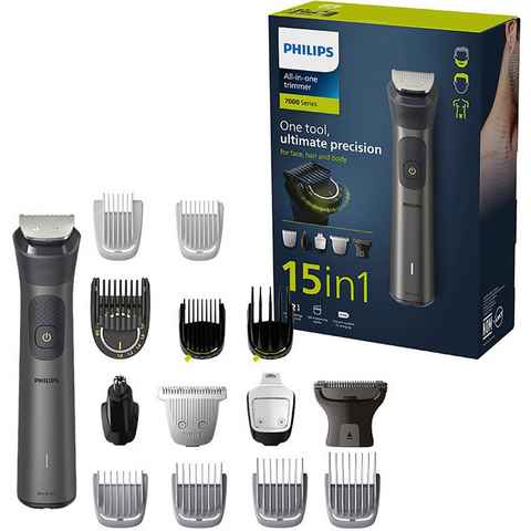 Philips Multifunktionstrimmer Series 7000 MG7940/15, All-in-One Trimmer, 15-in-1 für Gesicht, Körper und Kopfhaare