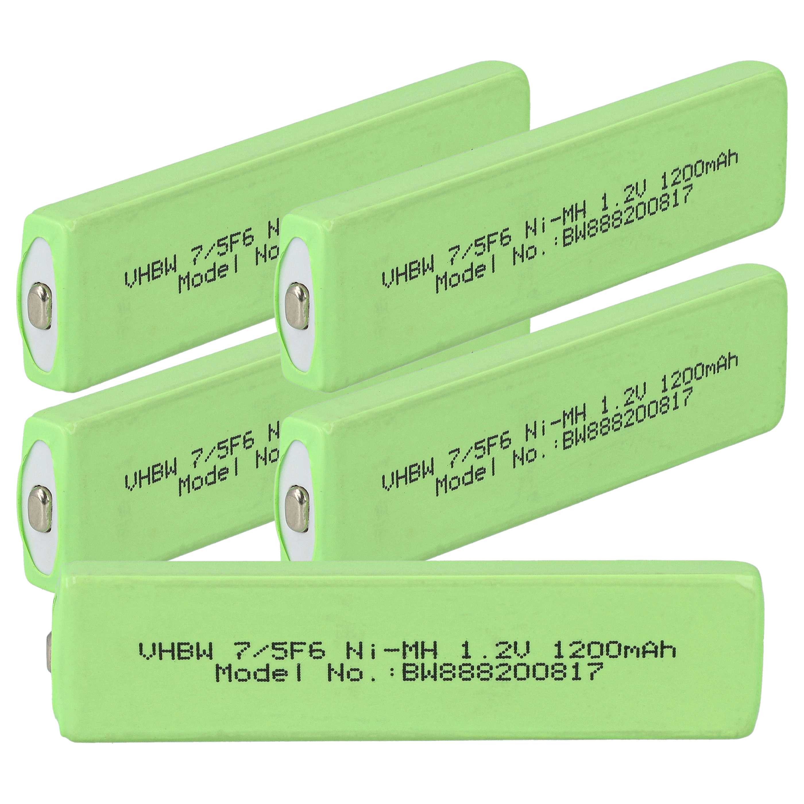 vhbw Zelle passend für Sony MZ-E7W, MZ-E710, MZ-E75, MZ-E77, MZ-E80, Akku Zelle NiMH 1100 mAh (1,2 V, 5 St), Leistungsfähige Akkuzelle für akkubetriebenen Minidisc- oder
