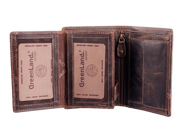 Geldbörse aus GreenLand Nature Ziernaht Classic, mit Leder schöner