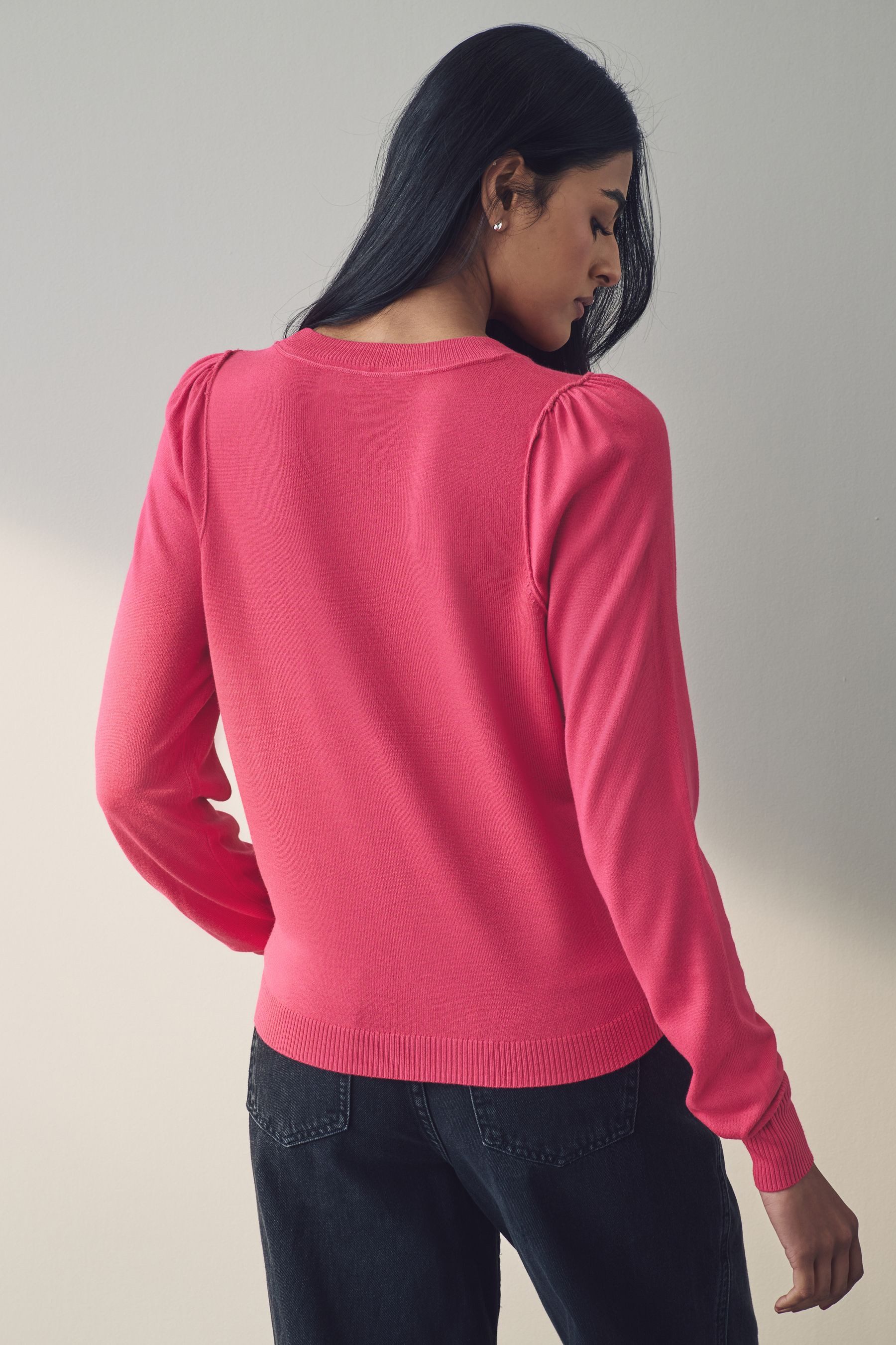 Next Rundhalspullover Langärmliger Pullover mit Rundhalsausschnitt günstig online kaufen
