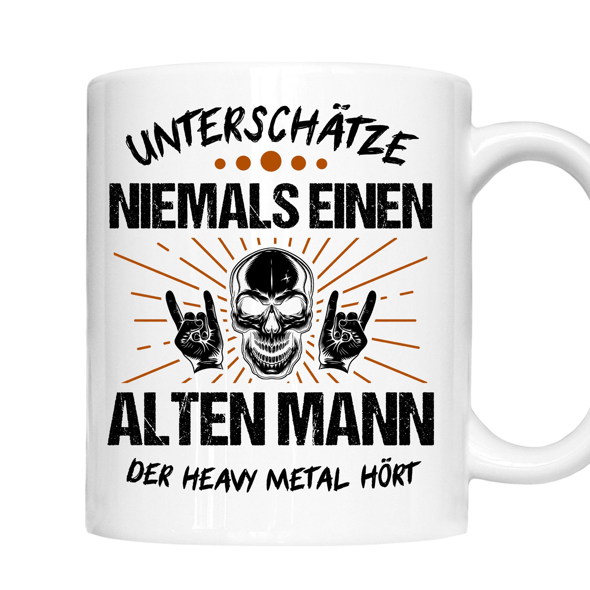 Printmacher Tasse Heavy Metal Tasse, Alter Mann Heavy Metal hören Tasse, Keramik