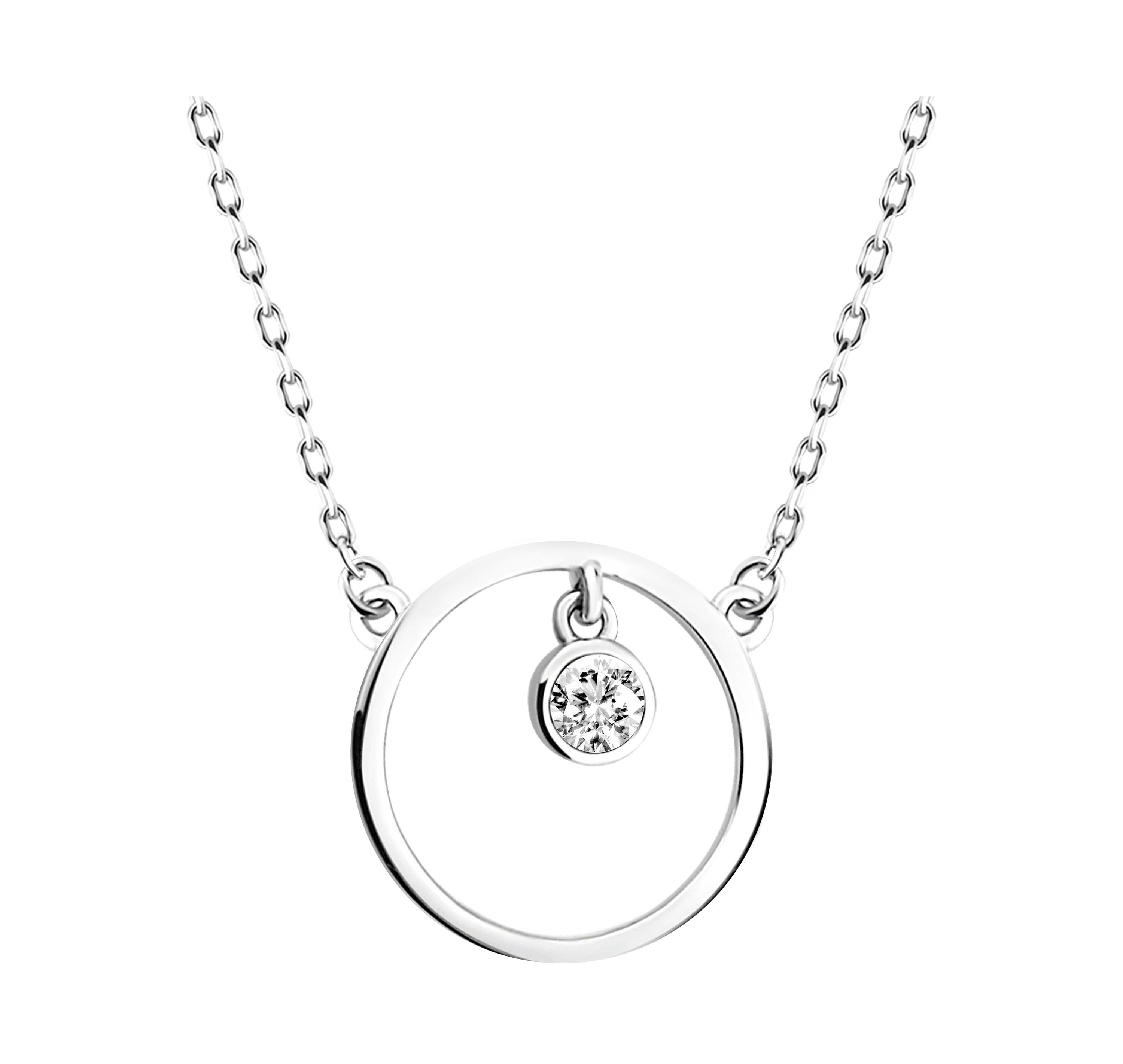 Sofia Milani Kette mit Anhänger Kreis, 925 Silber Damen Schmuck