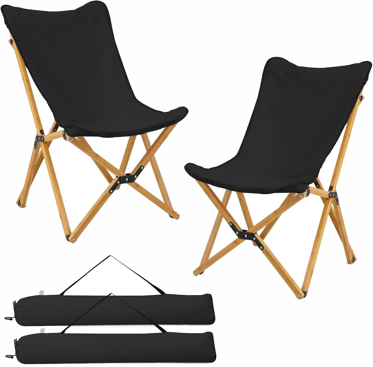 KOMFOTTEU Klappstuhl Schmetterlingsstühlen (2er Set), Tragfähigkeit 150 kg