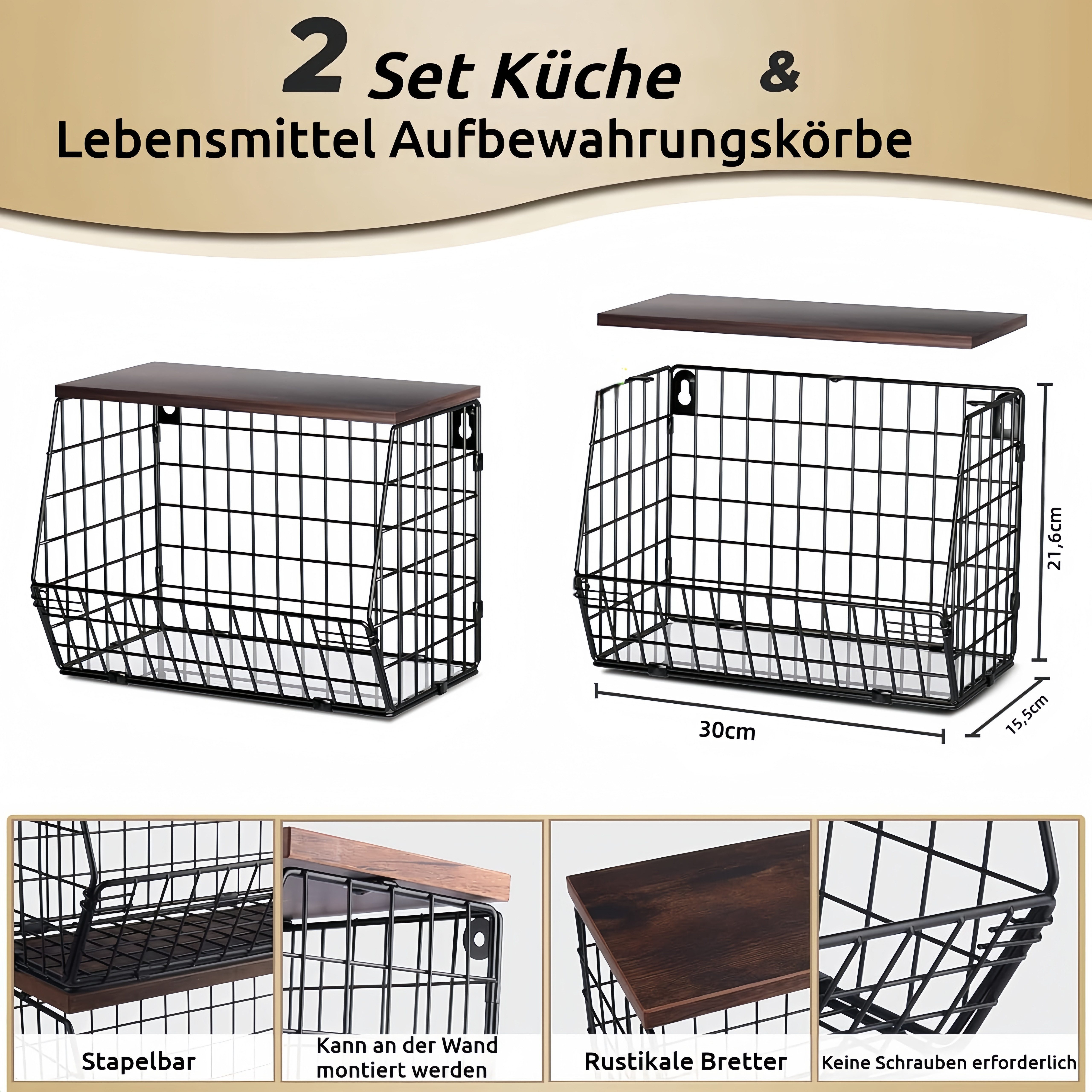 GLIESE Küchenregal Obst- und Gemüseregal, 2-tlg. günstig online kaufen