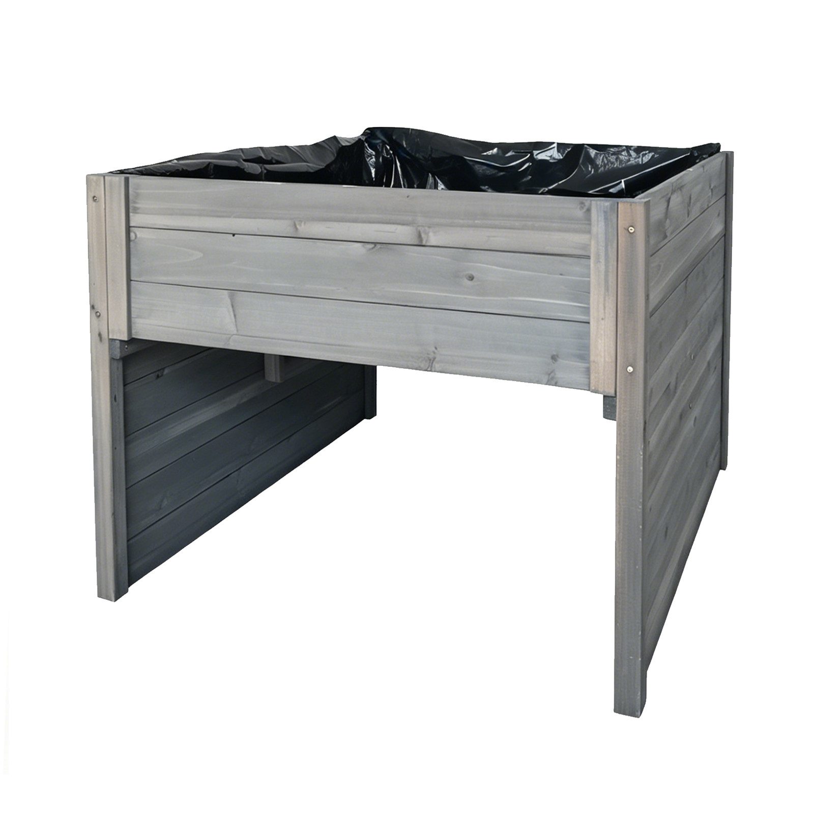 HTI-Living Mähroboter-Garage Rasenmähergarage Bernie aus Fichtenholz mit Pflanzkasten Grau, BxTxH: 73x79x56 cm, (1 Stück, 1-St., 1 Rasenmähergarage inkl. Folie) – Bild 2 von 2