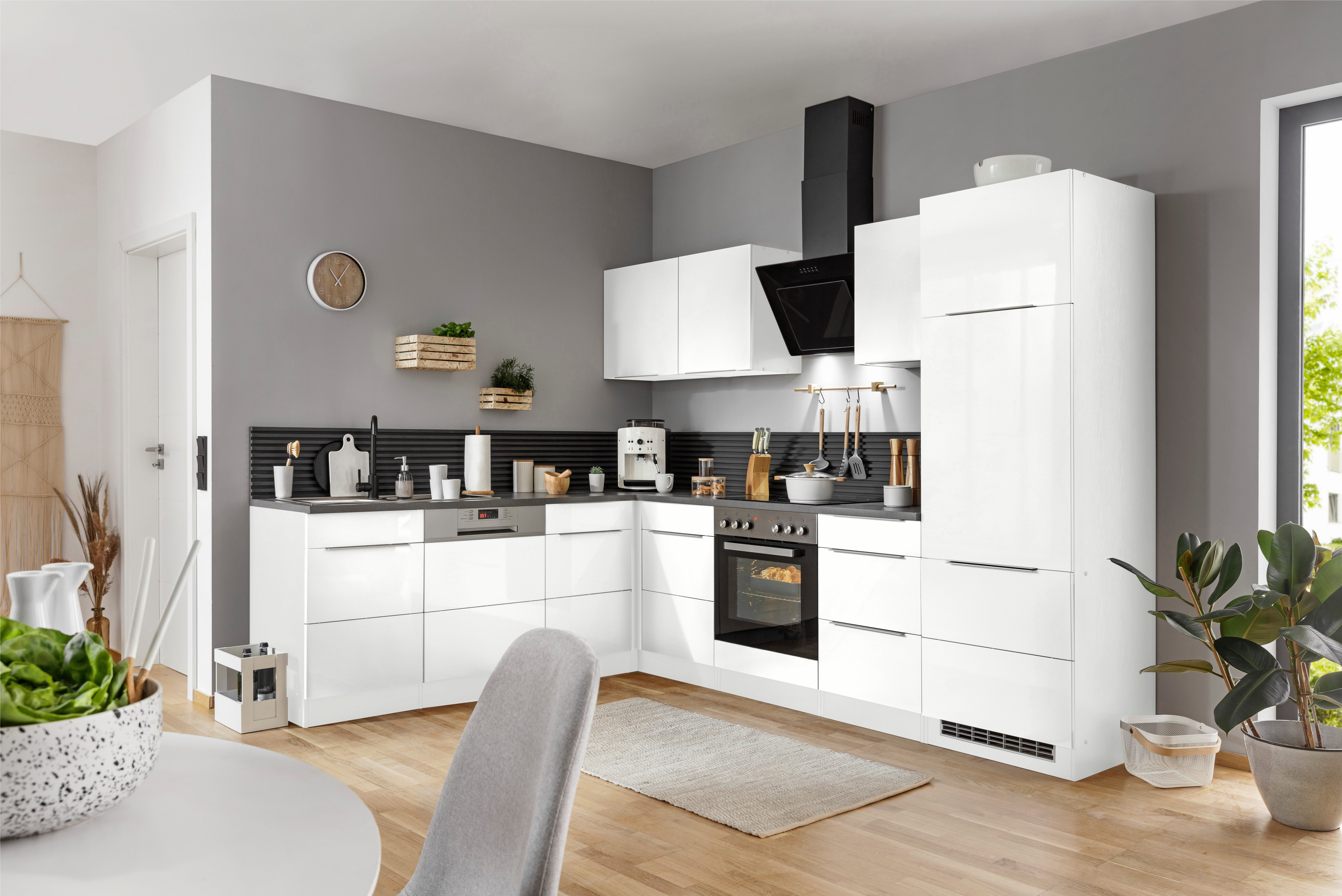 KOCHSTATION Winkelküche KS-Brindisi, Stellbreite 220/280 cm, wahlweise mit E-Geräten, mit MDF-Fronten – Bild 2 von 5