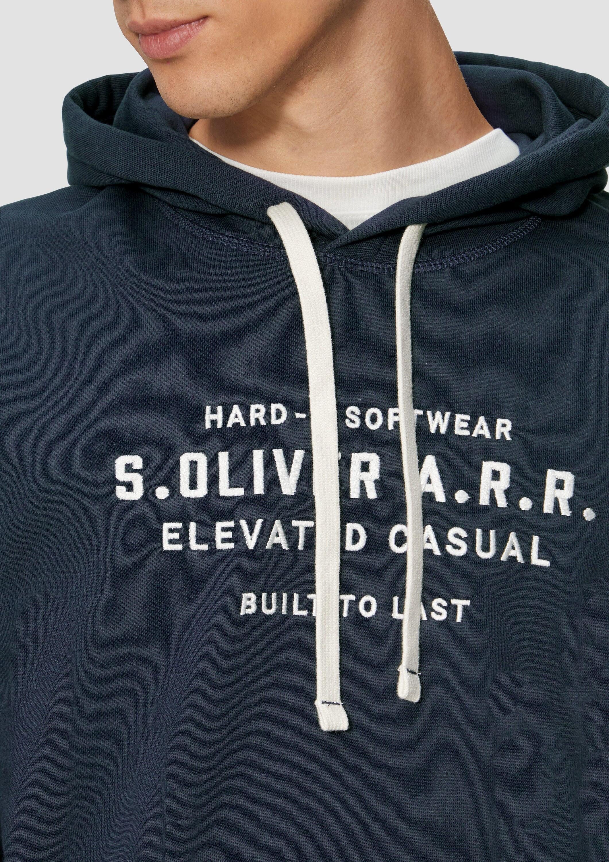 s.Oliver Sweatshirt Sweatshirt Hoodie aus Sweat-Ware mit Stickerei