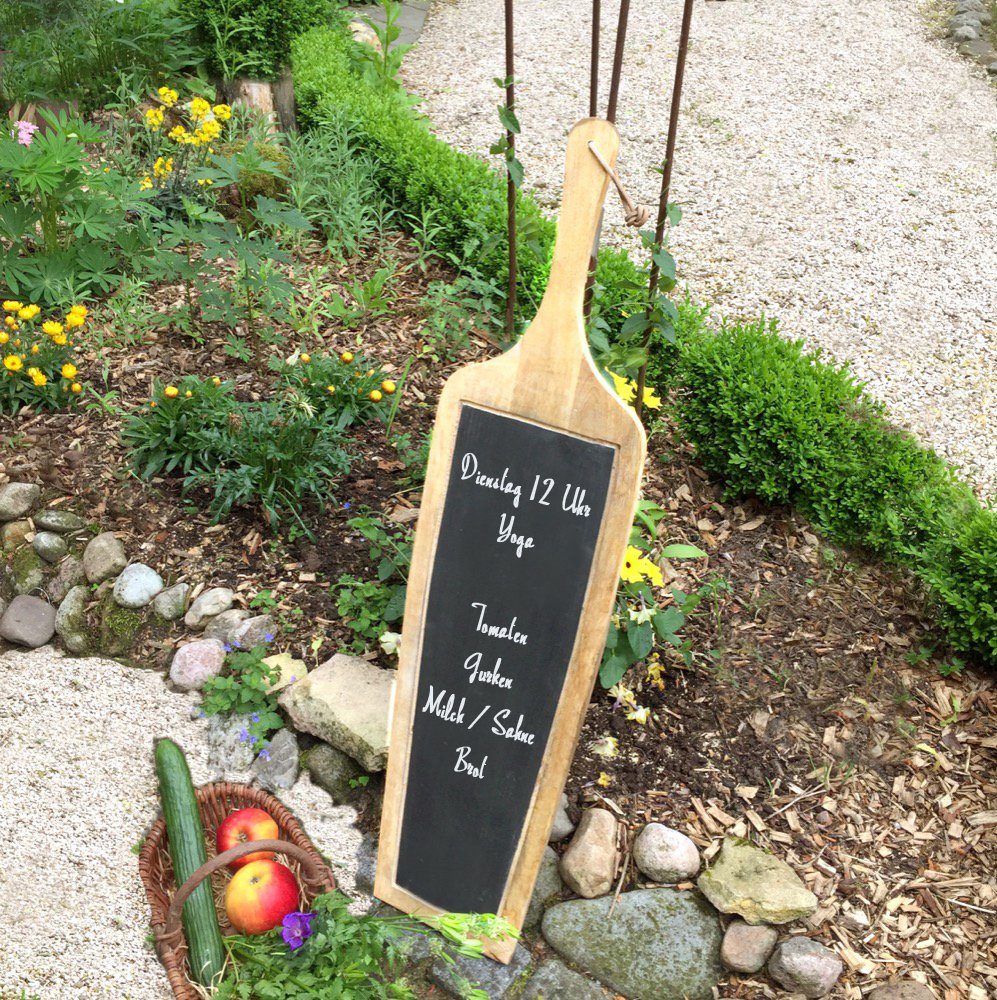 Antikas Wanddekoobjekt Tranchierbrett Holz Schneidebrett - Schinkenbrett - Wanddeko als Tafel