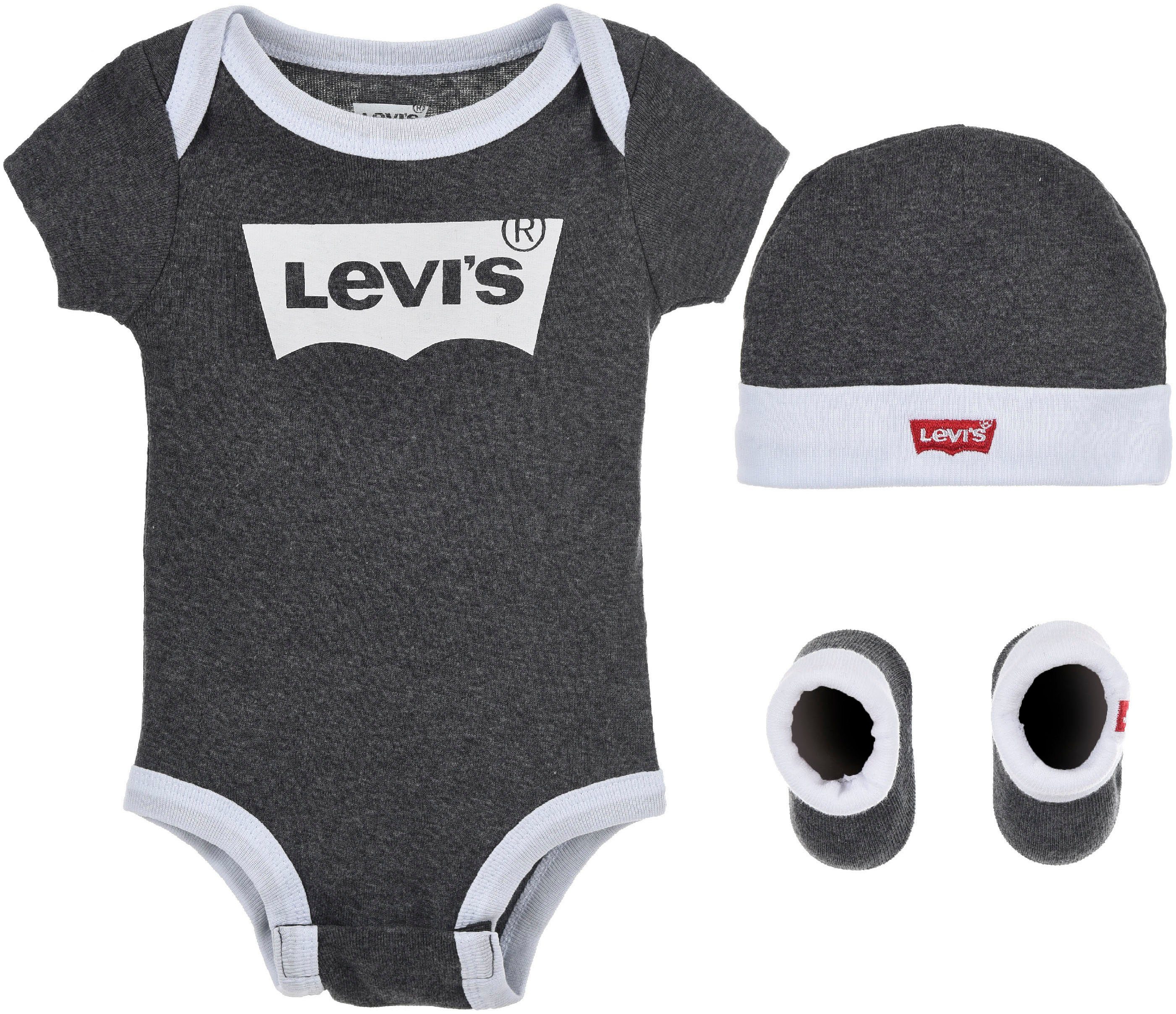 süßer neuer Artikel UNISEX Body (Set, 3-tlg) Levi's® Neugeborenen-Geschenkset charcoal Kids