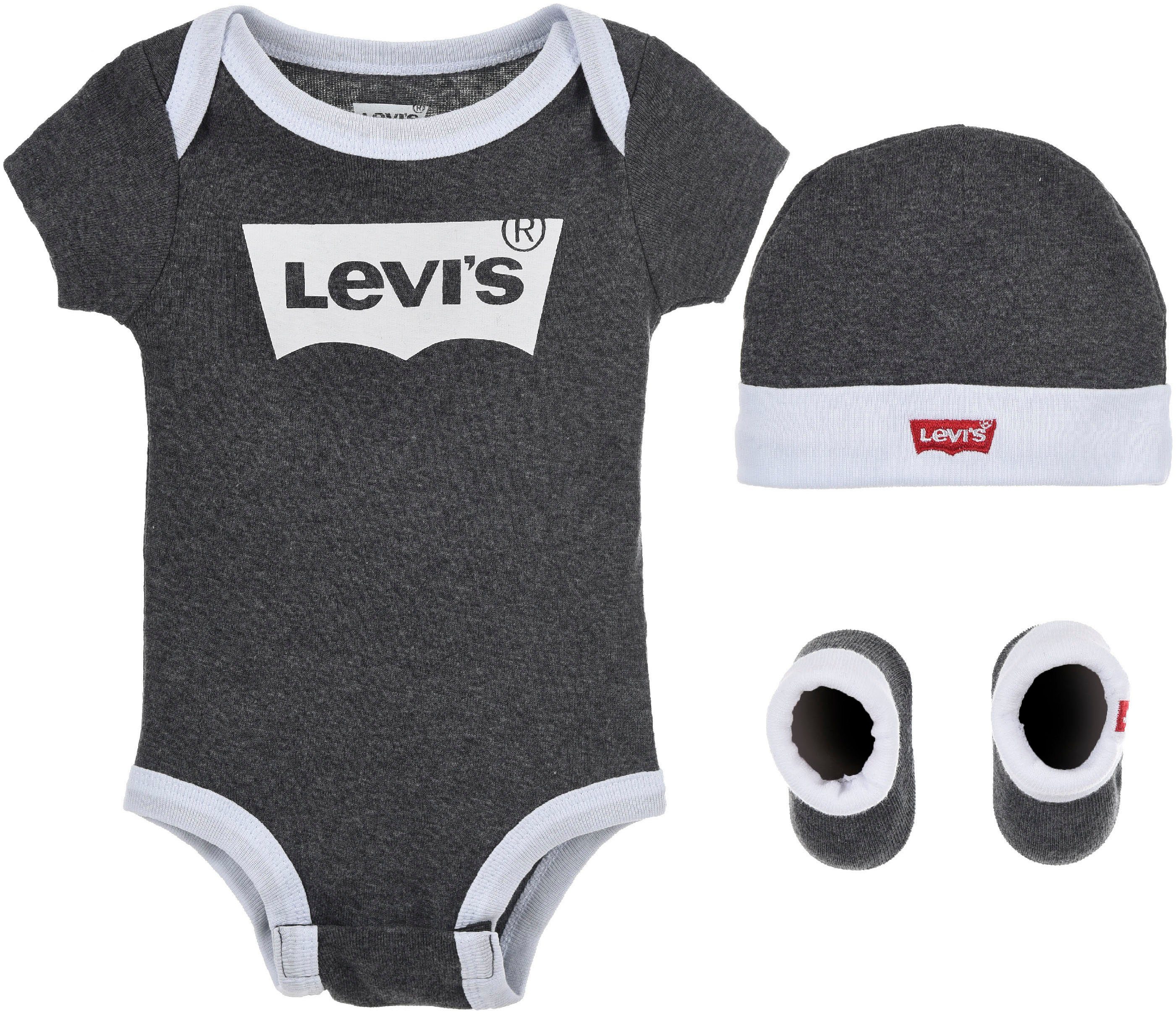 UNISEX Levi's® charcoal Body 3-tlg) (Set, Kids Neugeborenen-Geschenkset