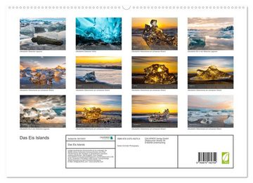 CALVENDO Wandkalender Das Eis Islands (Premium, hochwertiger DIN A2 Wandkalender 2023, Kunstdruck in Hochglanz)