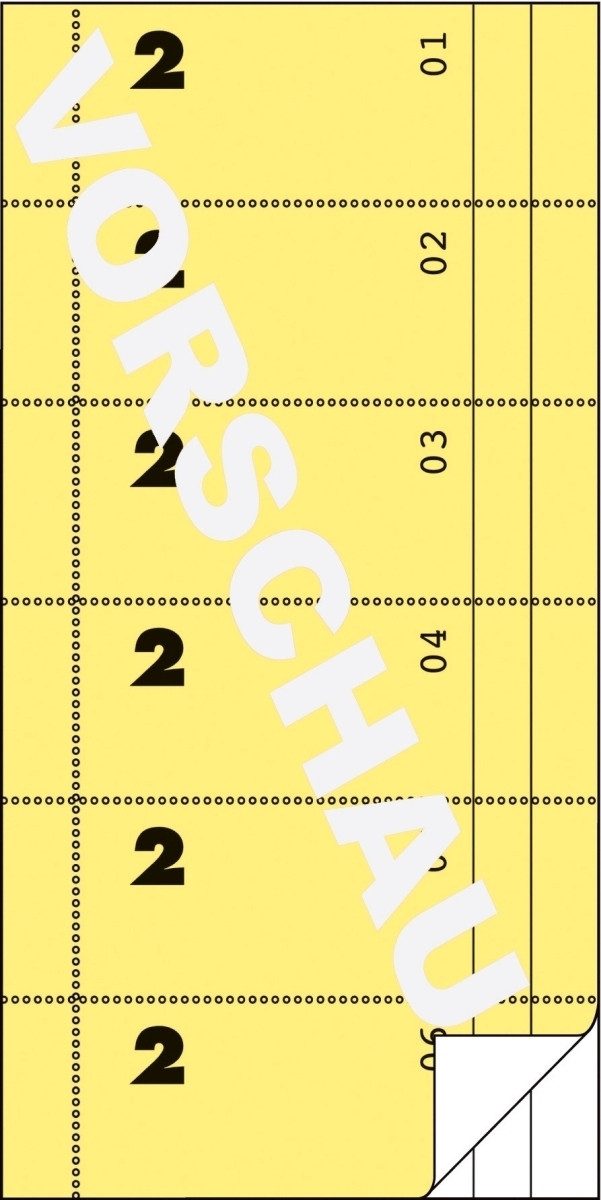 Avery Zweckform Formularblock Bonbuch 105x198mm 2x50 Blatt 300 Abrisse gelb