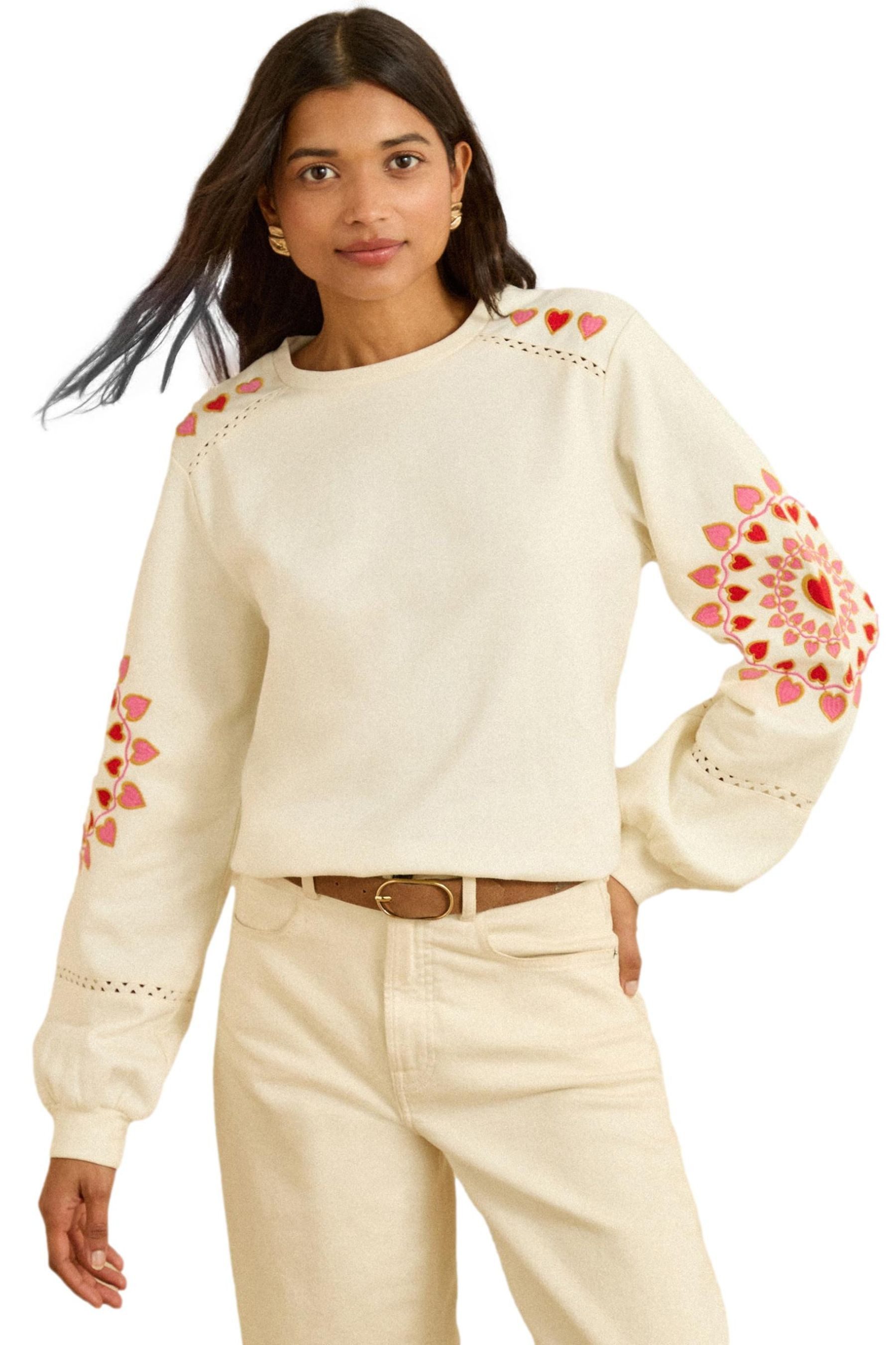 Love & Roses Sweatshirt Love & Roses Sweatshirt mit Verzierung, Regular (1-tlg)